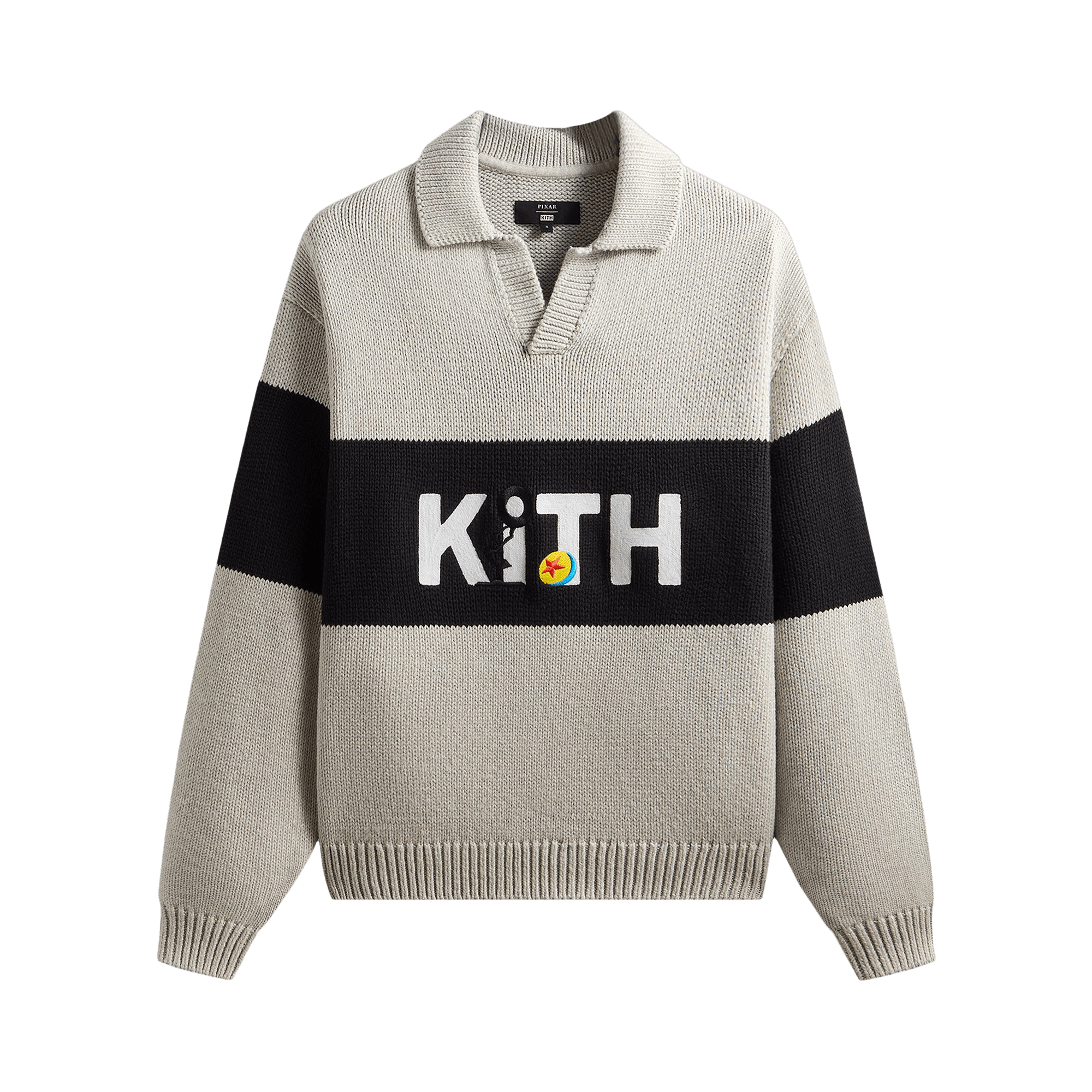Kith x Disney For Pixar Nelson Rugby Sweater 'Light Heather Grey'