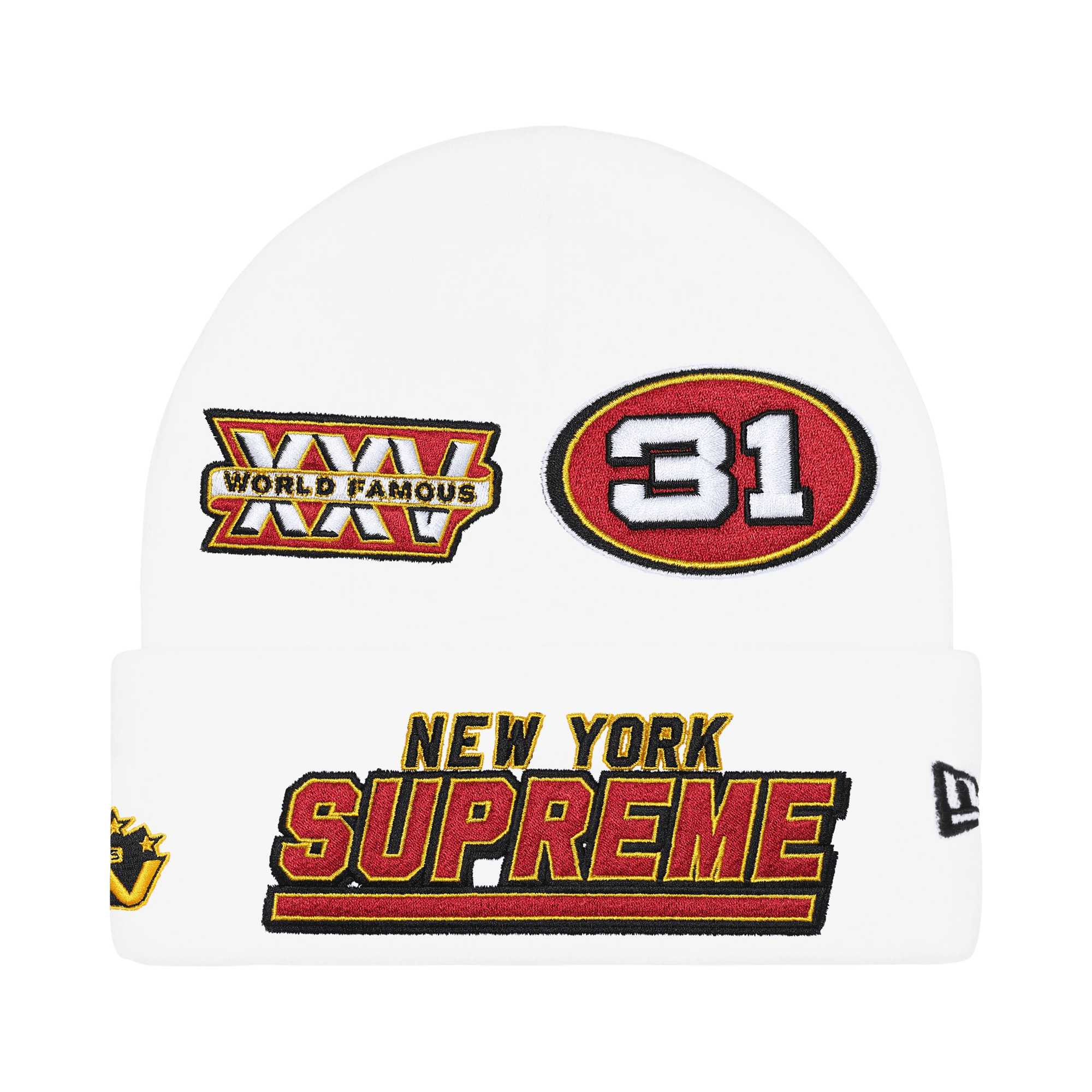 Supreme New Era Football Beanie 'White'