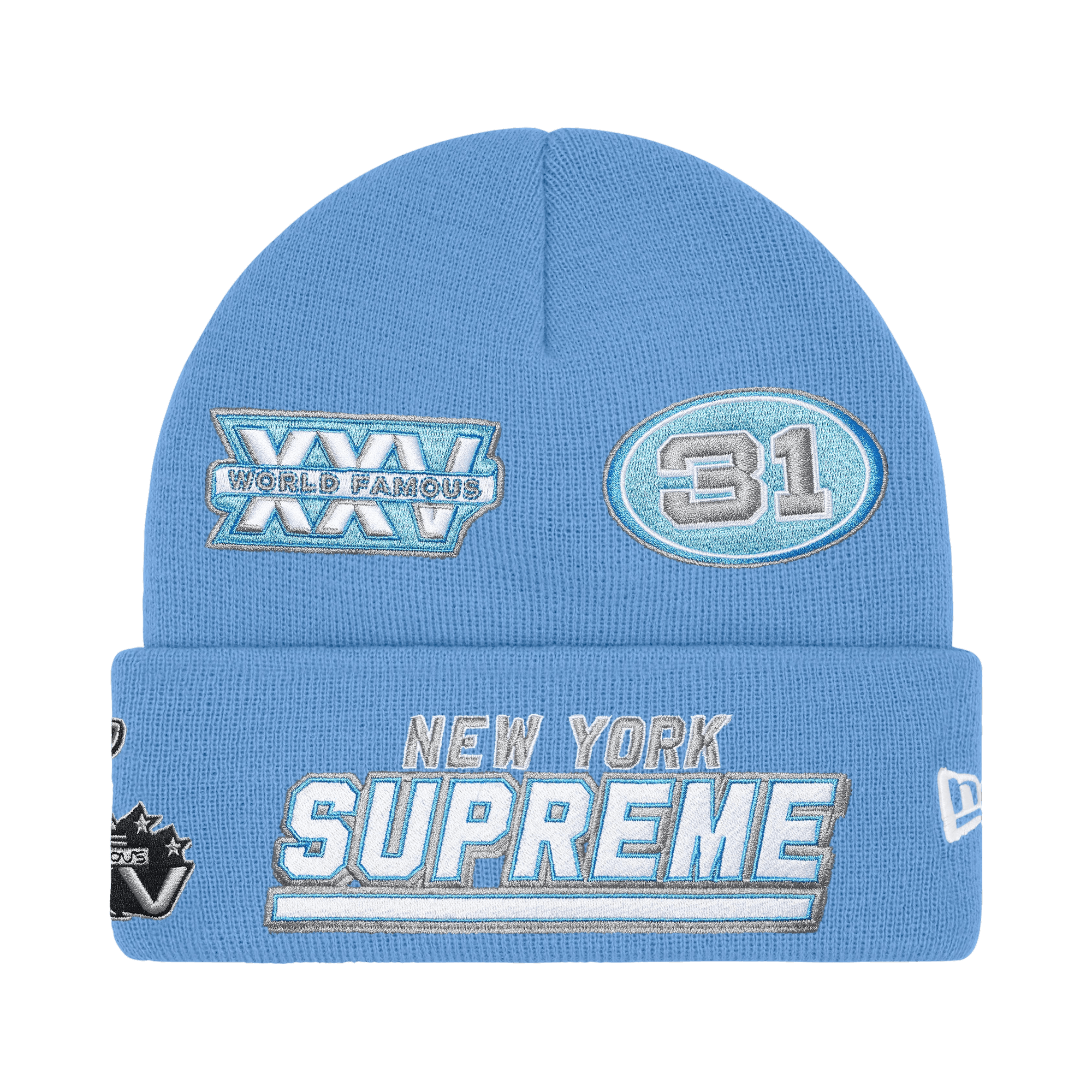 Supreme New Era Football Beanie 'Light Blue'