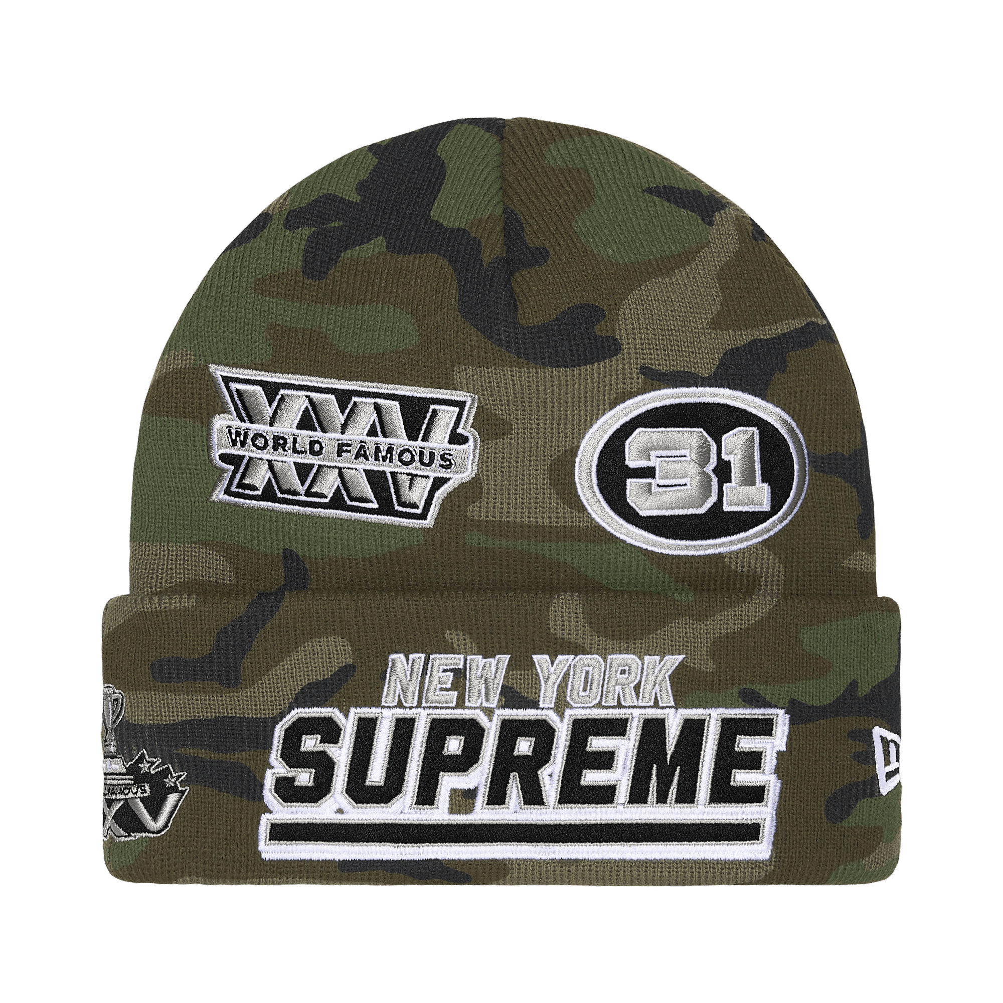 Supreme New Era Football Beanie 'Woodland Camo'