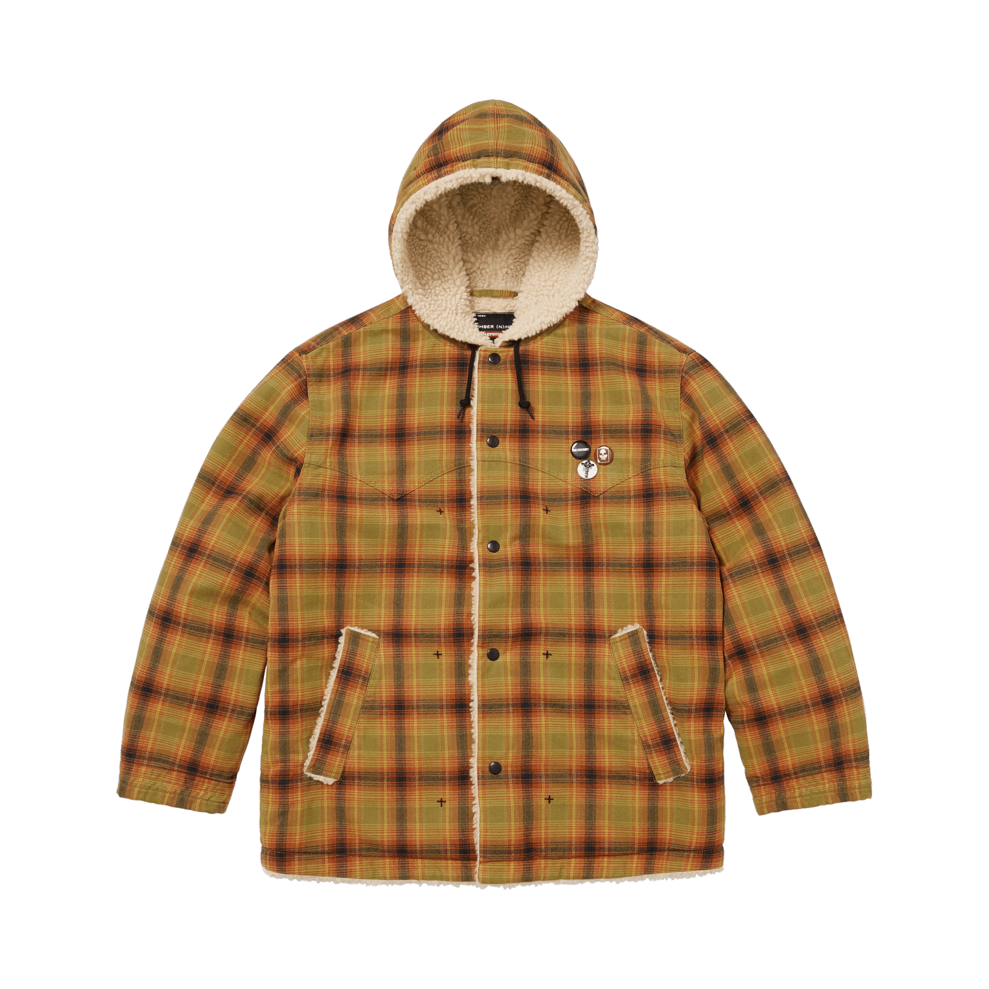 Supreme x Number (N)Ine Faux Shearling Hooded Coat 'Plaid'