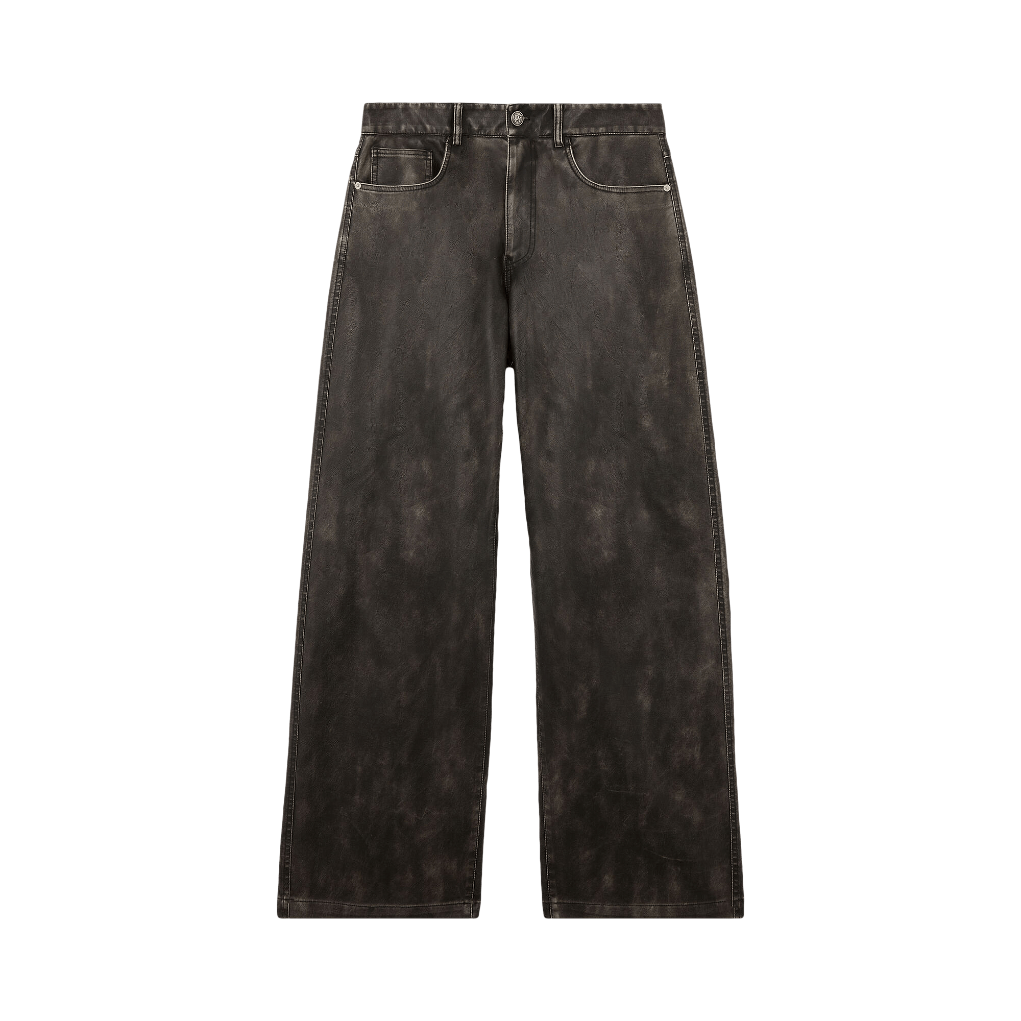 Palm Angels Curved Logo Coated Pants 'Dark Grey'