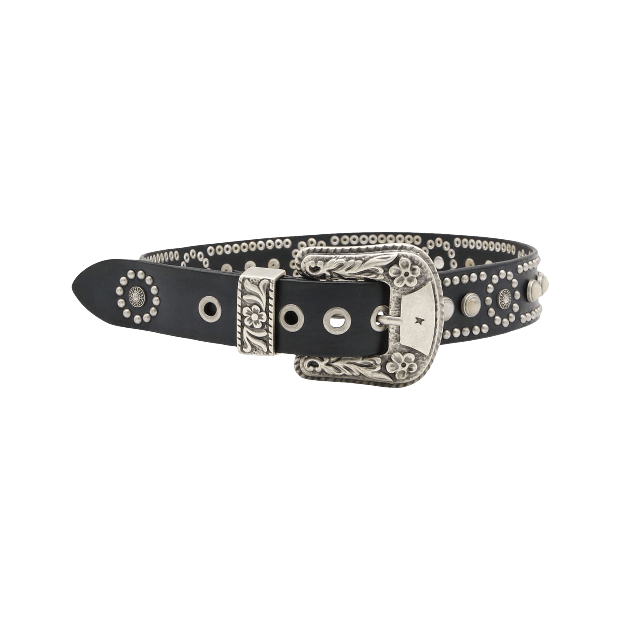 Golden Goose Lace Washed Leather Belt 'Black'