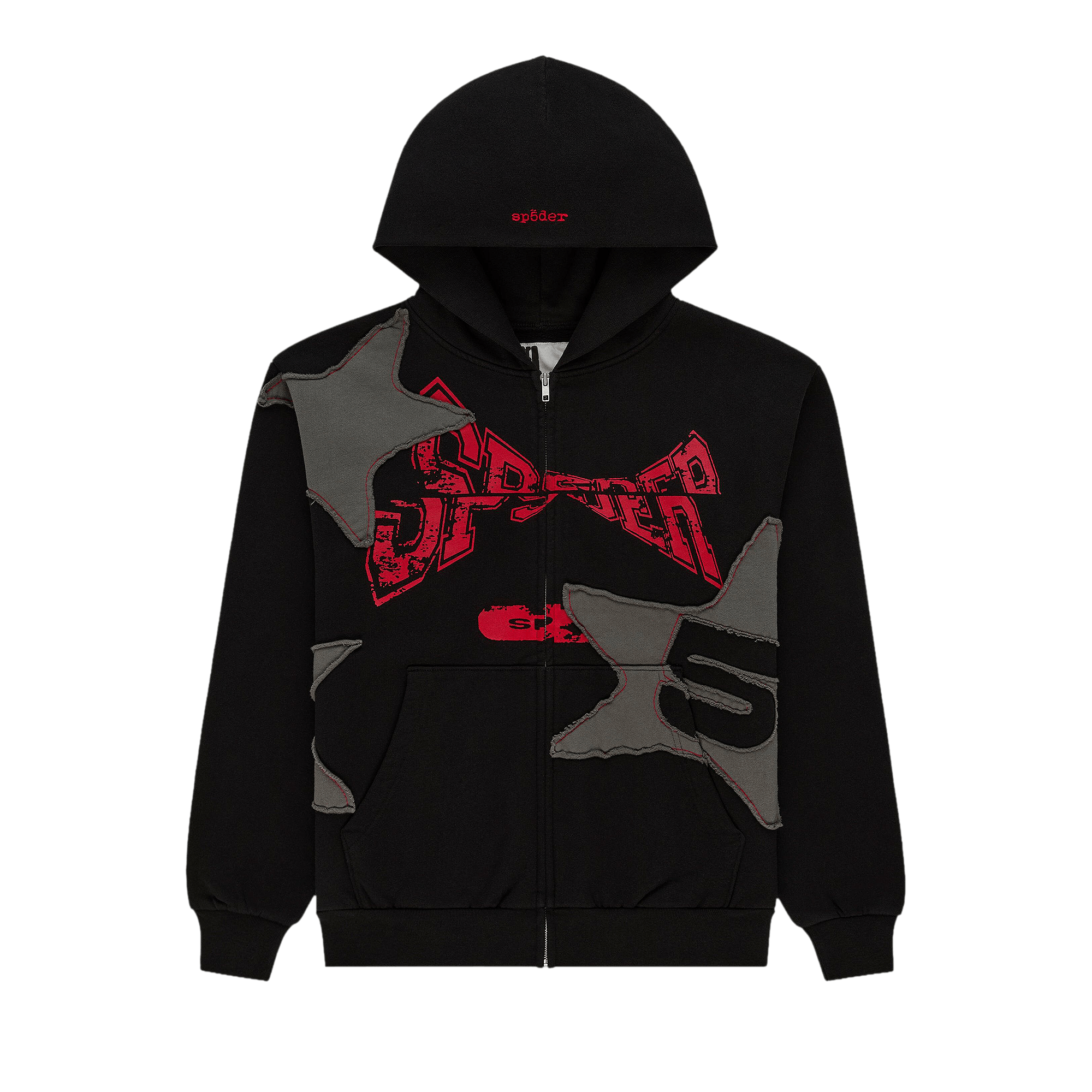 Sp5der Big Star Full Zip Hoodie 'Black'