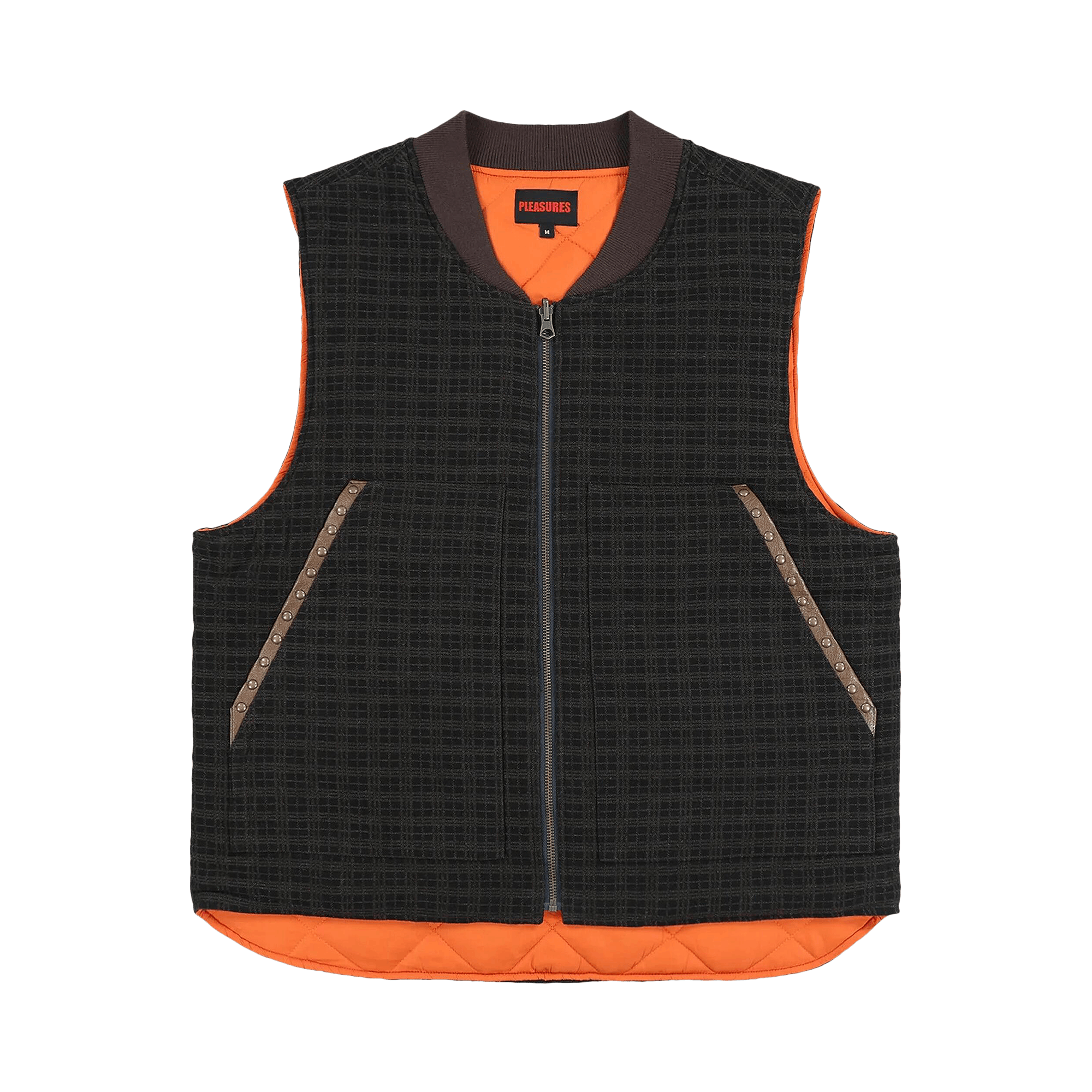 Pleasures Horns Denim Vest 'Brown Plaid'