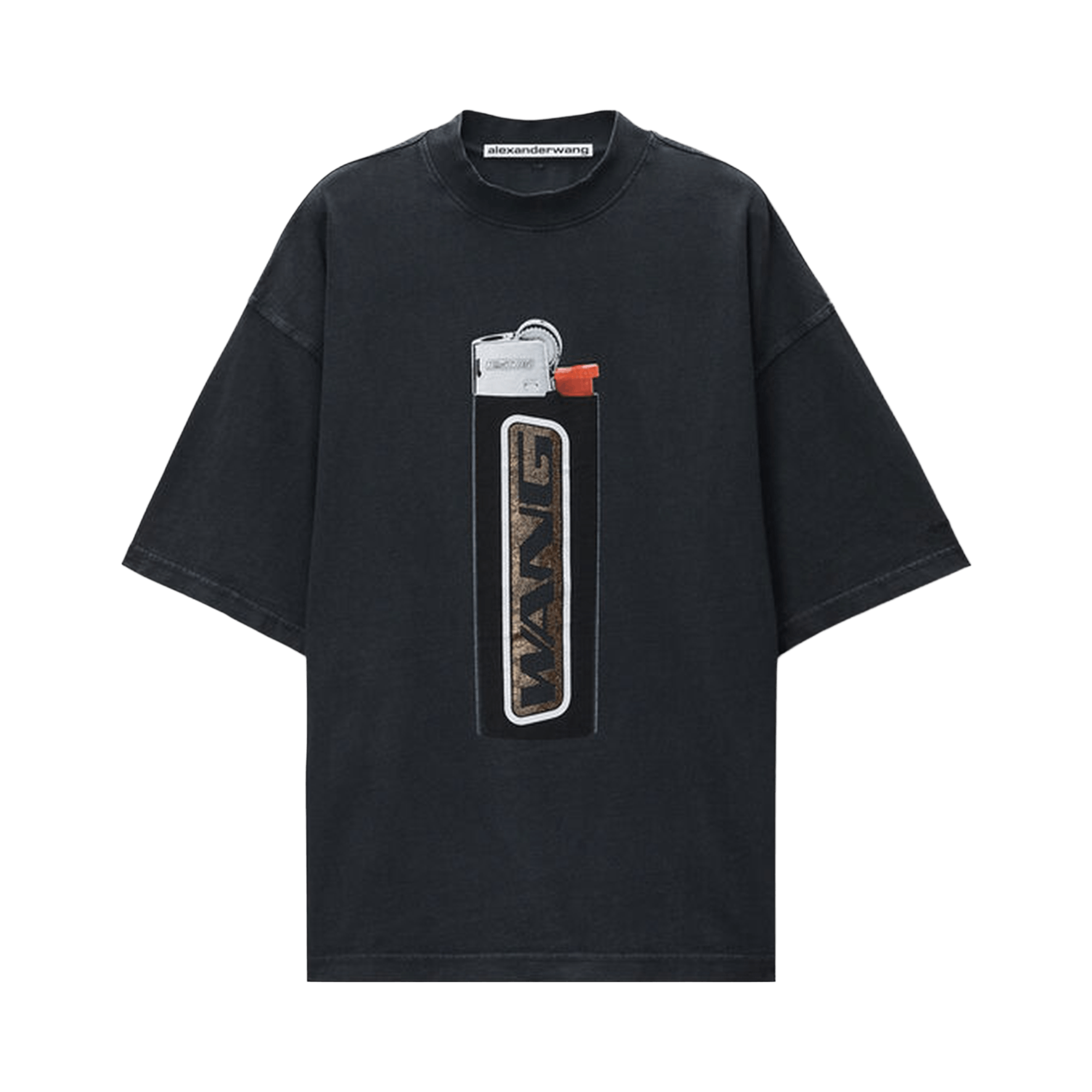 Alexander Wang Short-Sleeve Tee with Lighter Graphic 'Washed Black'