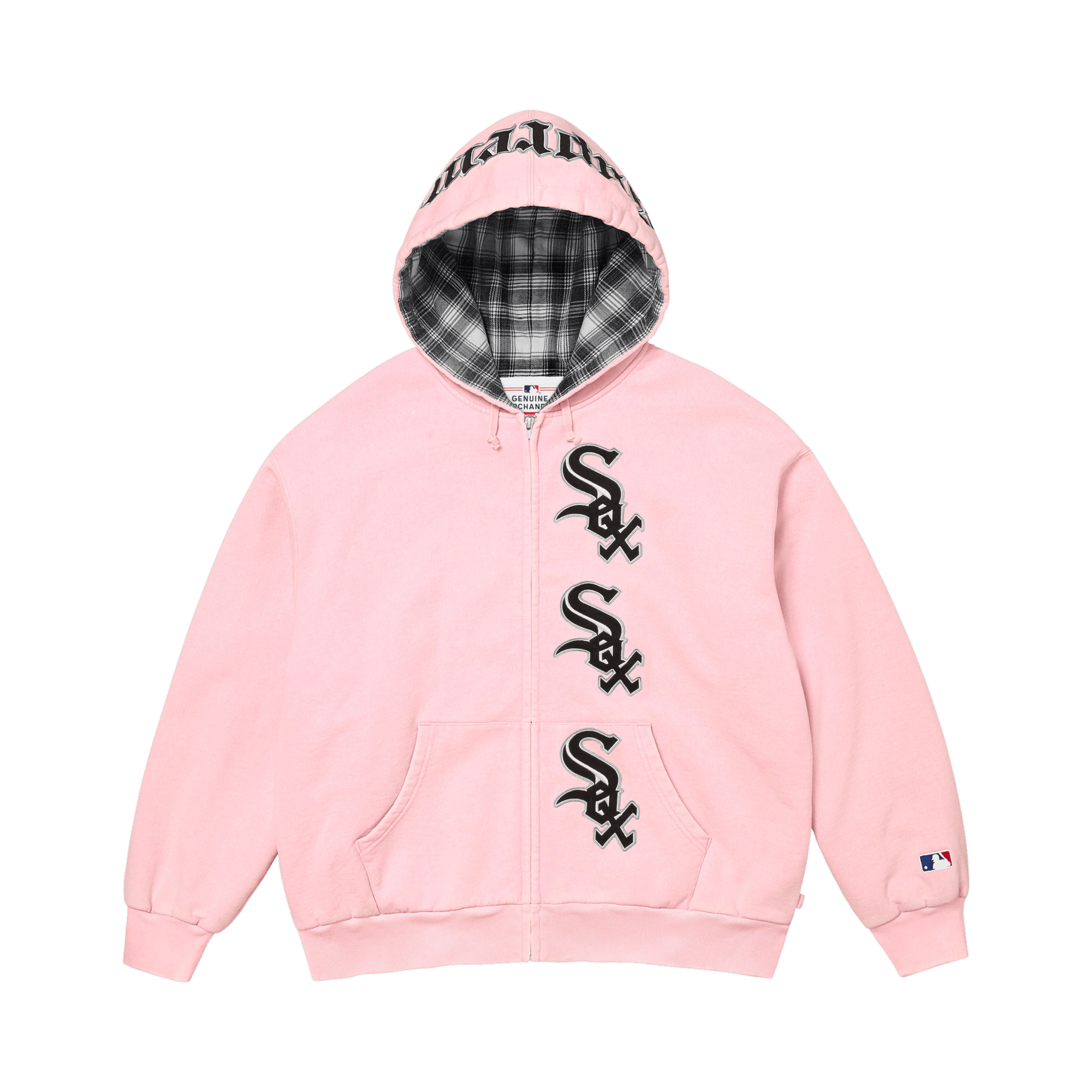 Supreme x Chicago White Sox Zip Up Hooded Sweatshirt 'Light Pink'