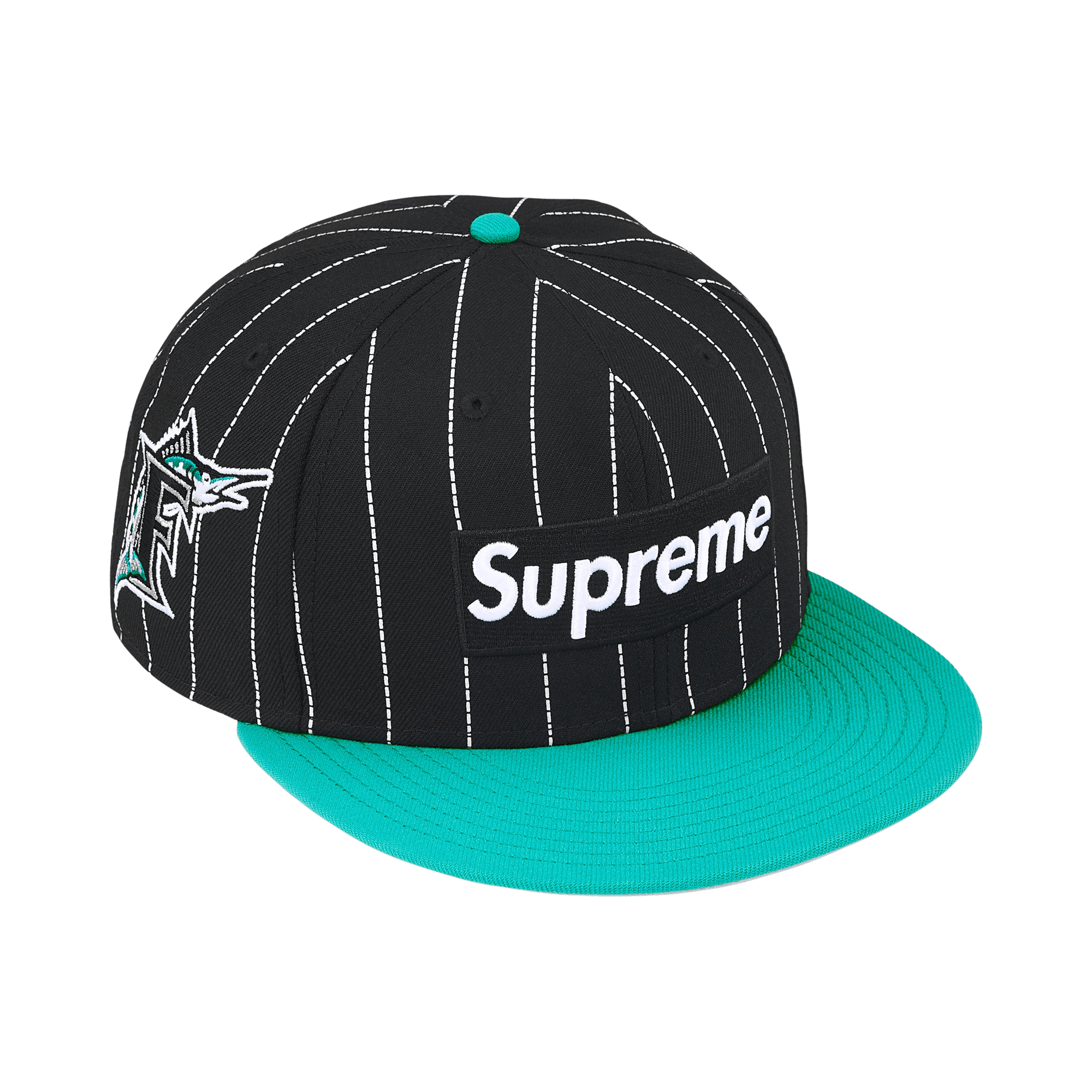 Supreme x MLB Teams Box Logo New Era 'Stripe Florida Marlins'