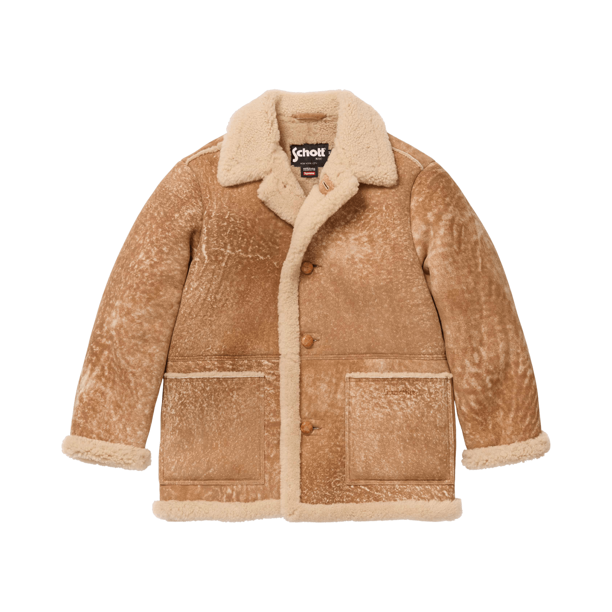 Supreme x Schott Shearling Coat 'Tan'