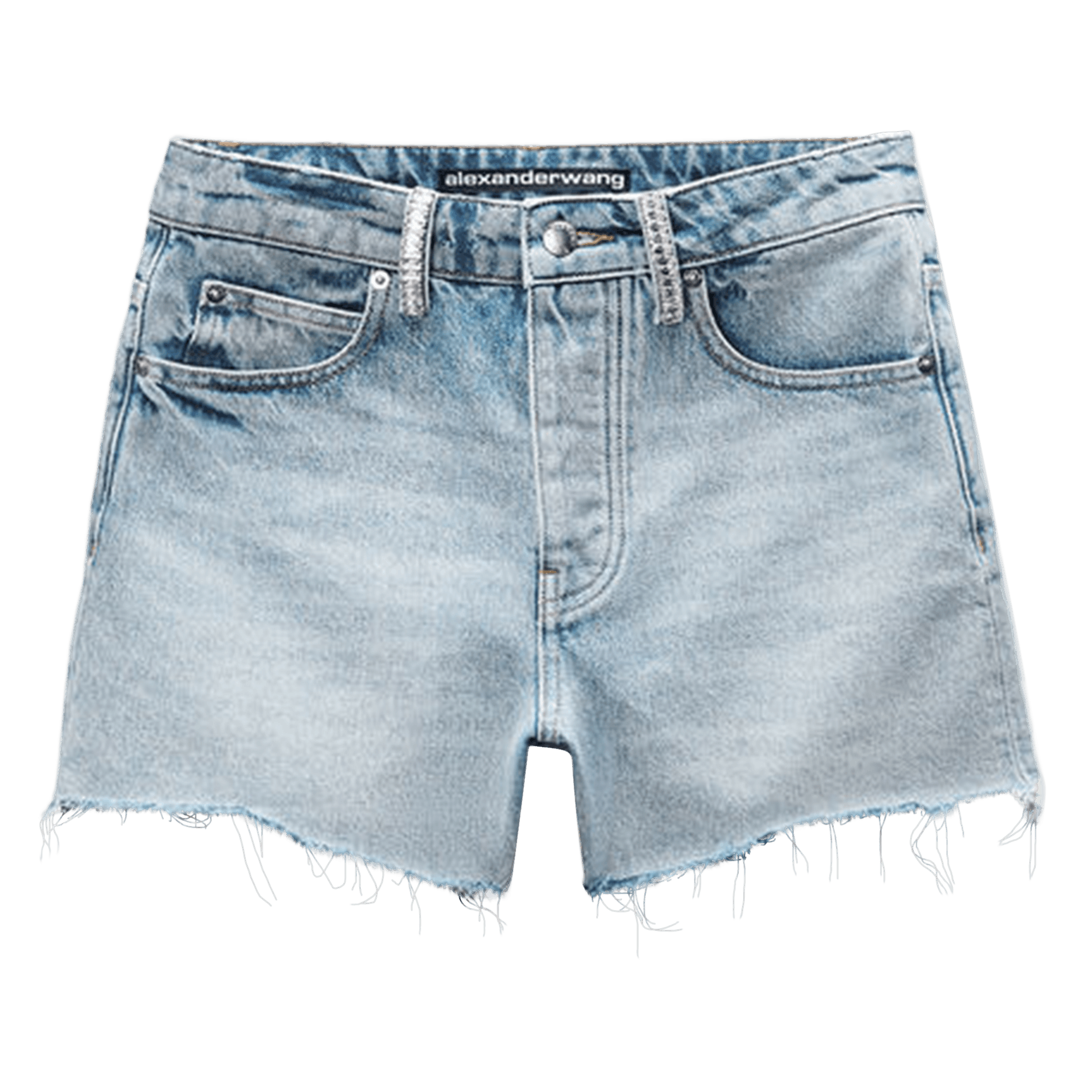Alexander Wang Crystal Beltloop Mid Rise Relaxed Short 'Vintage Bleach Blue'