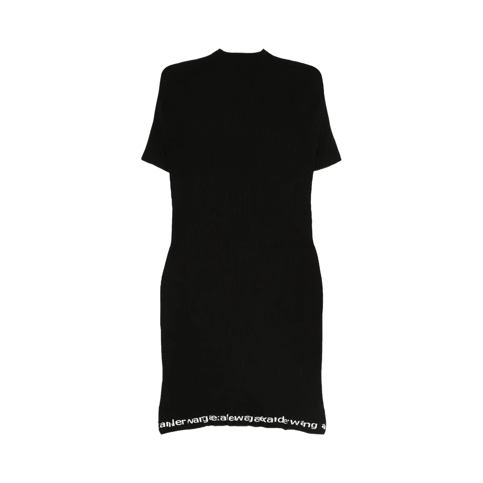 Alexander Wang Logo Ribbed Short-Sleeve Dress 'Black'