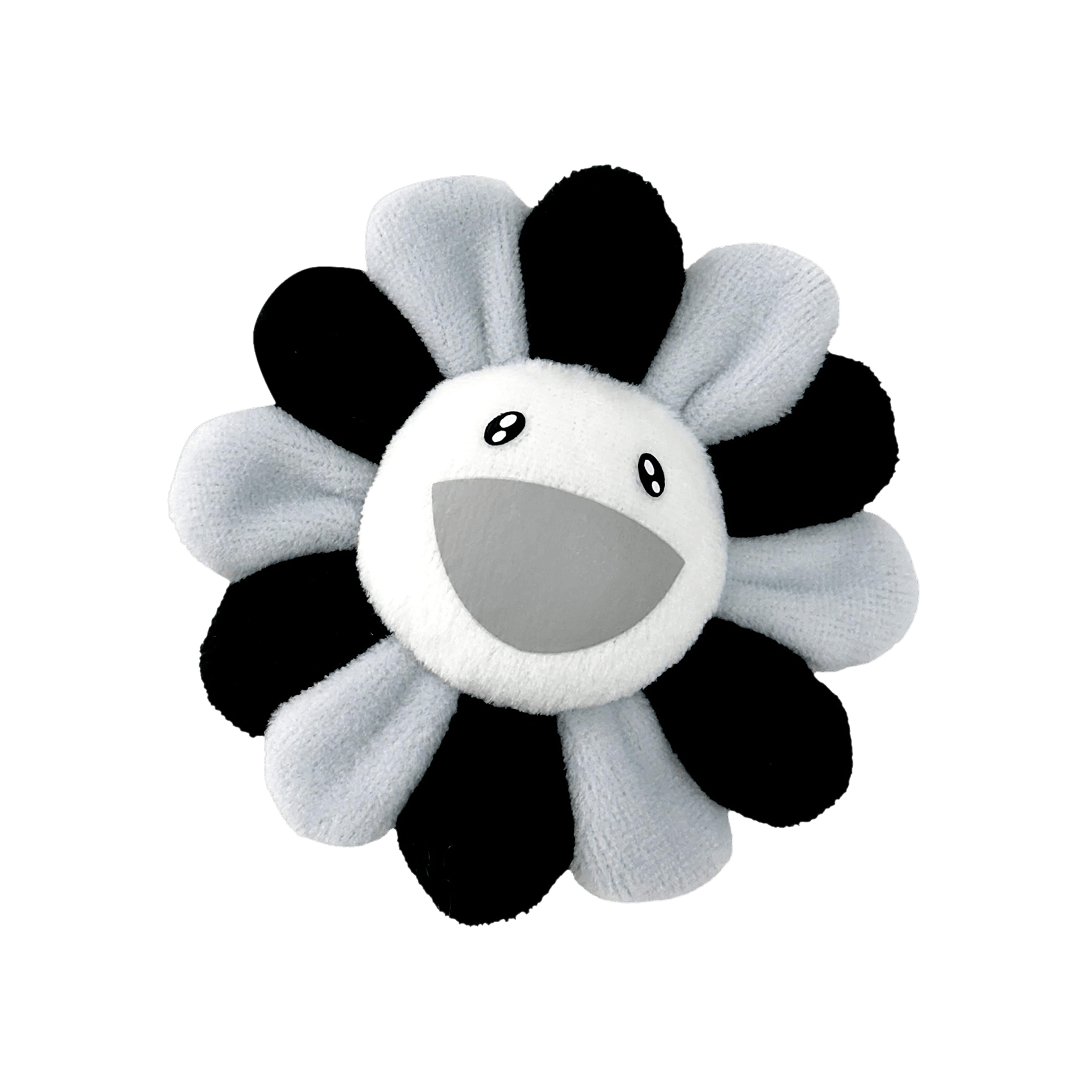 Takashi Murakami Plush Flower Keychain 'Black/White'