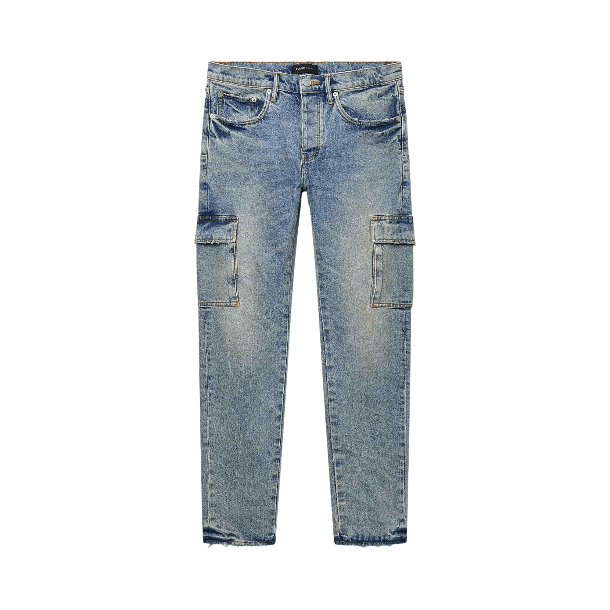 PURPLE BRAND Blue Stone Cargo Skinny Fit Jeans 'Light Indigo'