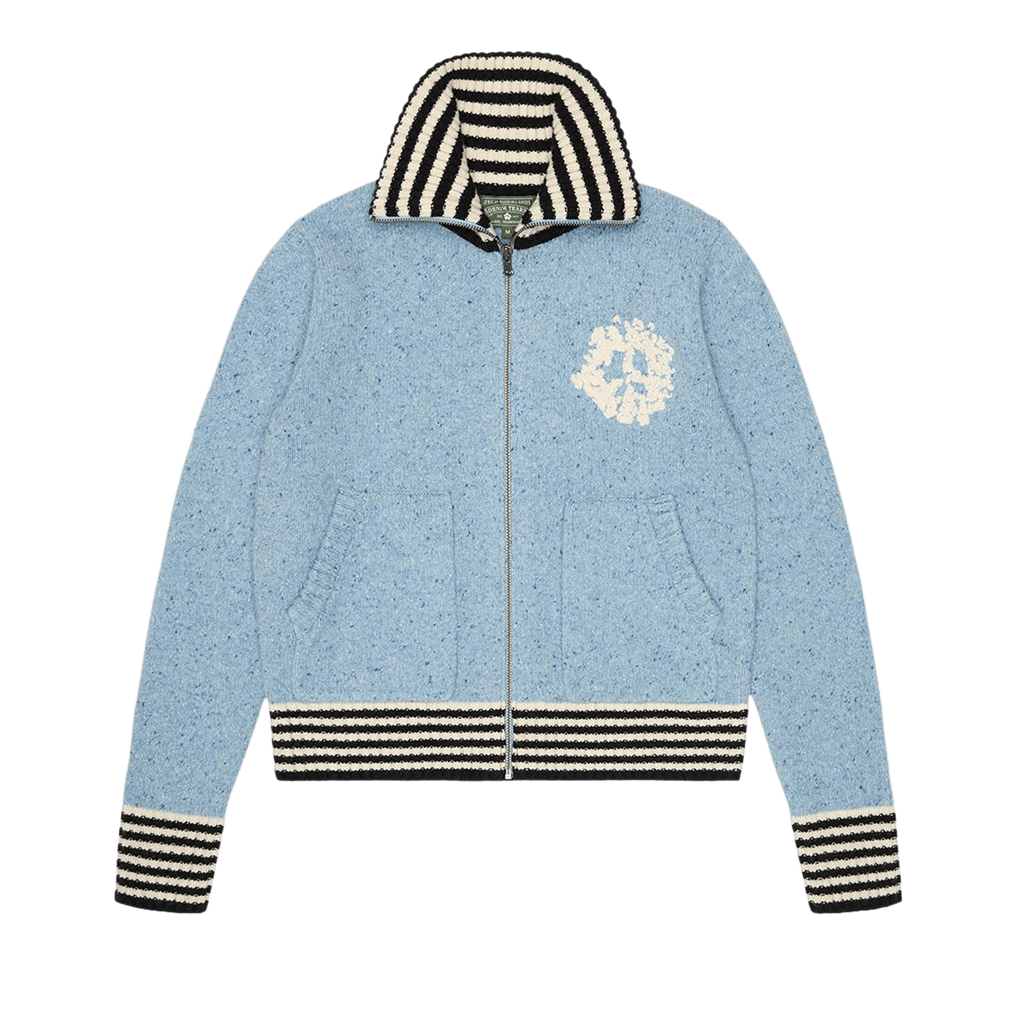 Denim Tears University Zip Up Sweater 'Blue'