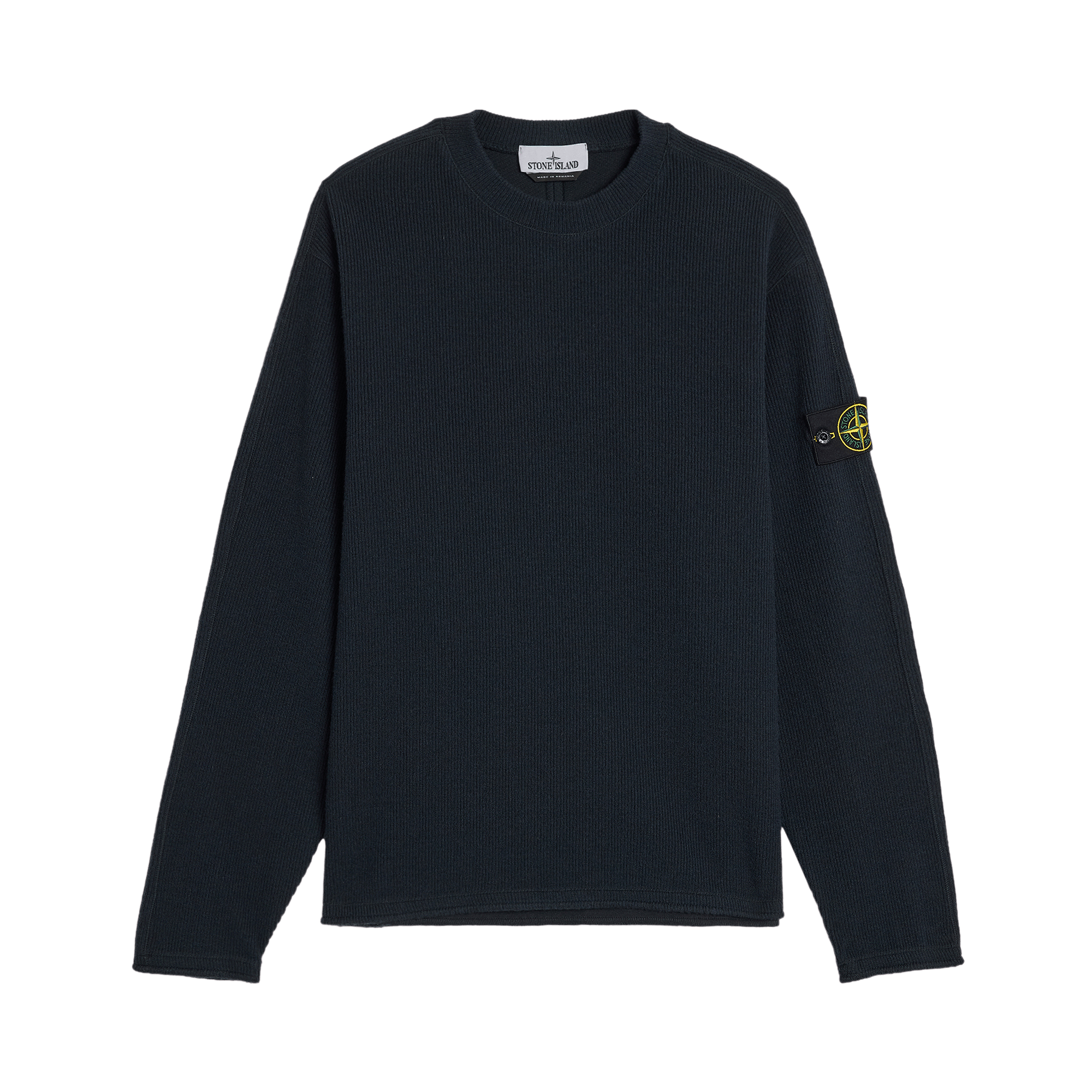 Stone Island Ribbed Wool Nylon Sweatshirt 'Navy Blue'
