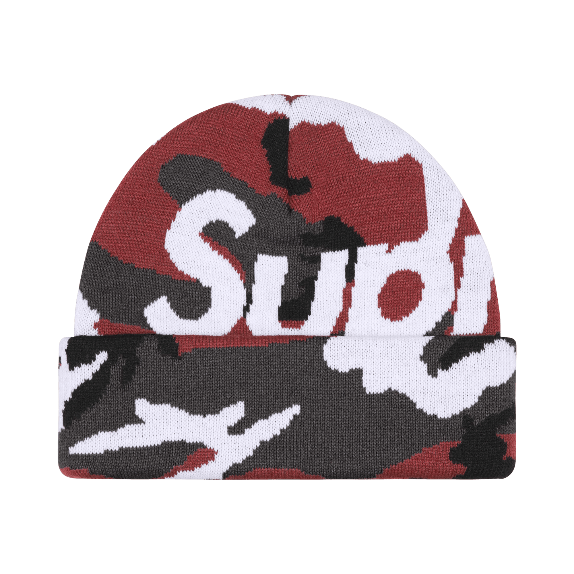 Supreme Camo Big Logo Beanie 'Red Camo'