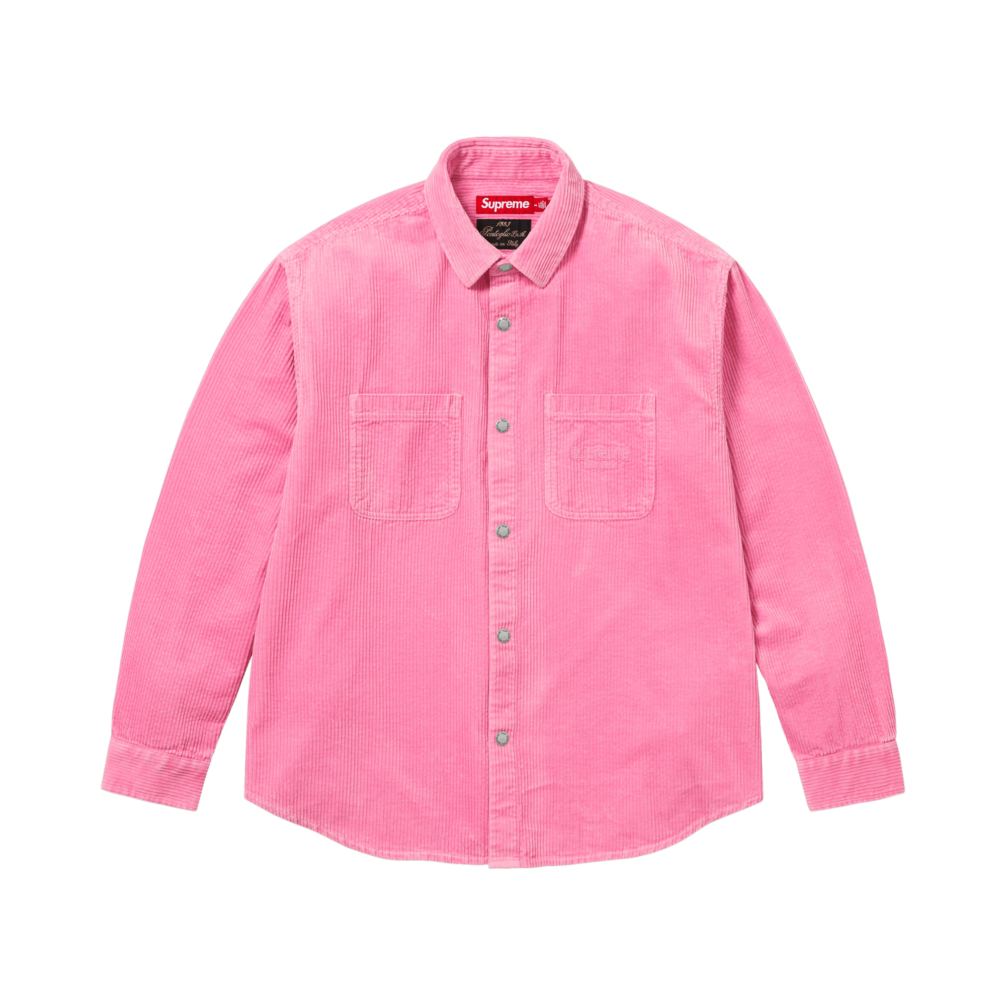 Supreme Wide Wale Corduroy Snap Shirt 'Pink'