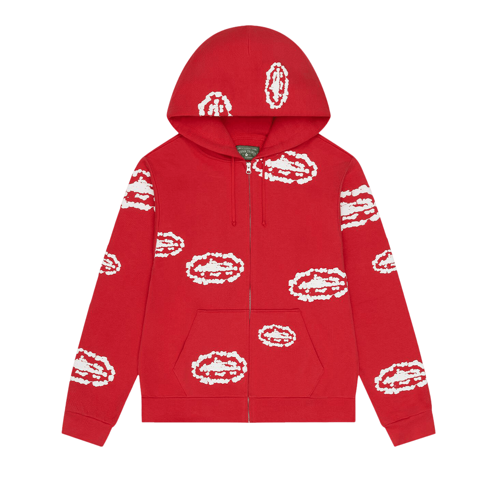 Denim Tears x Cortiez Island Wreath Zip Hoodie 'Red'