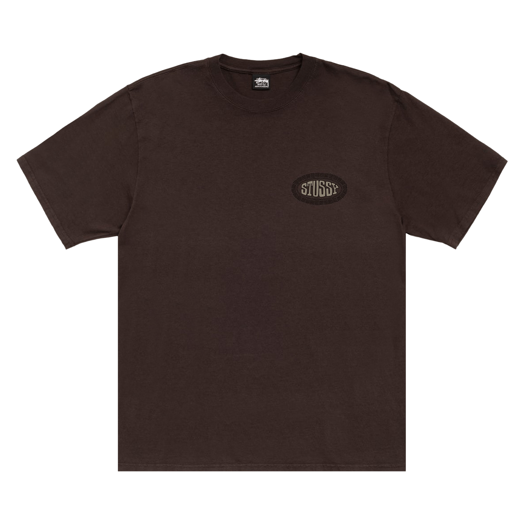 Stussy Tile Oval Tee Pigment Dyed 'Brown'