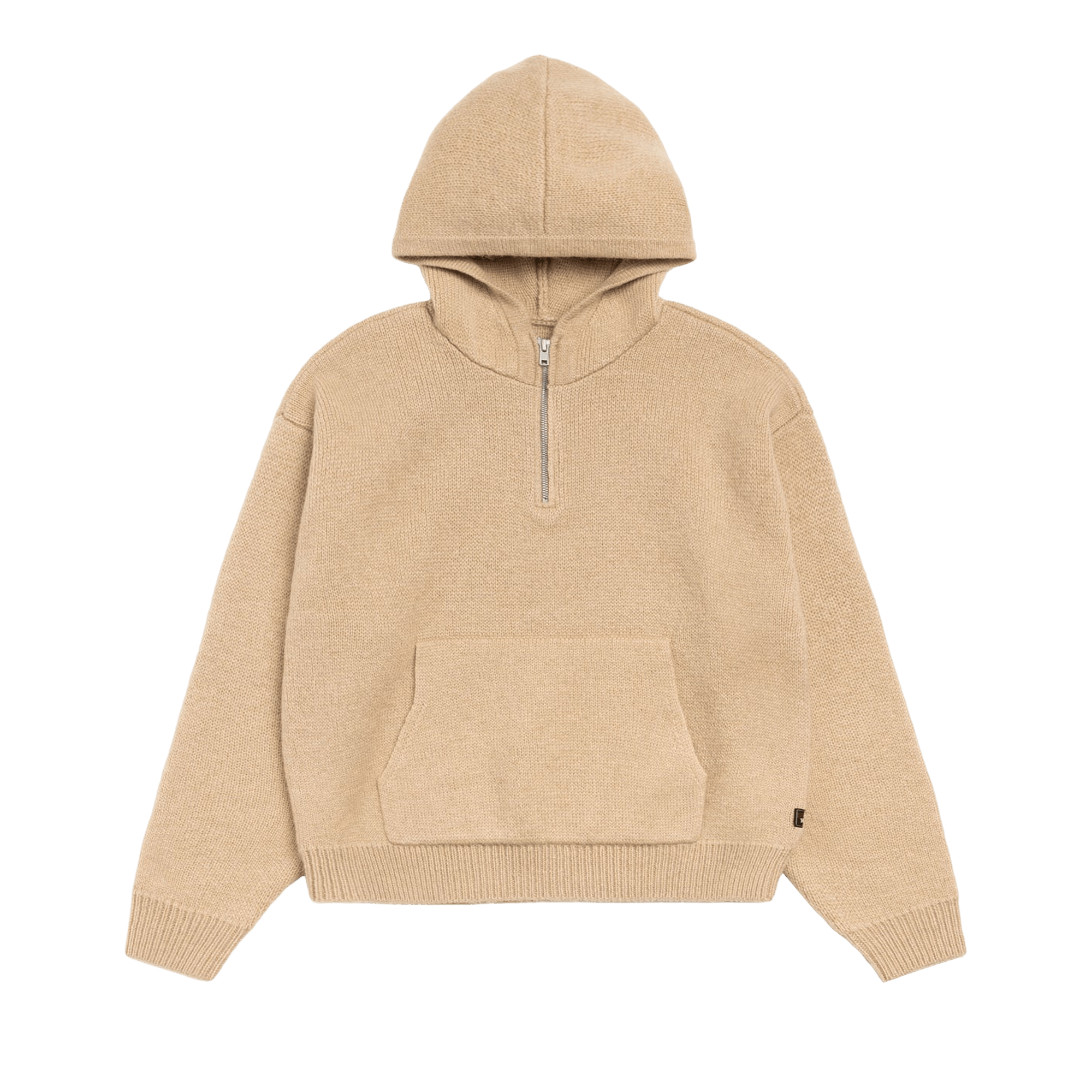 Stussy Quarter Zip Knit Hoodie 'Tan'