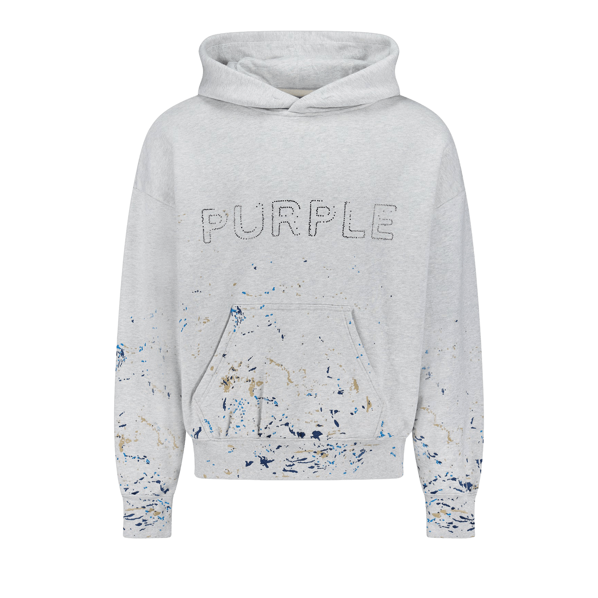 PURPLE BRAND Paint Splatter Logo Hoodie 'Grey'