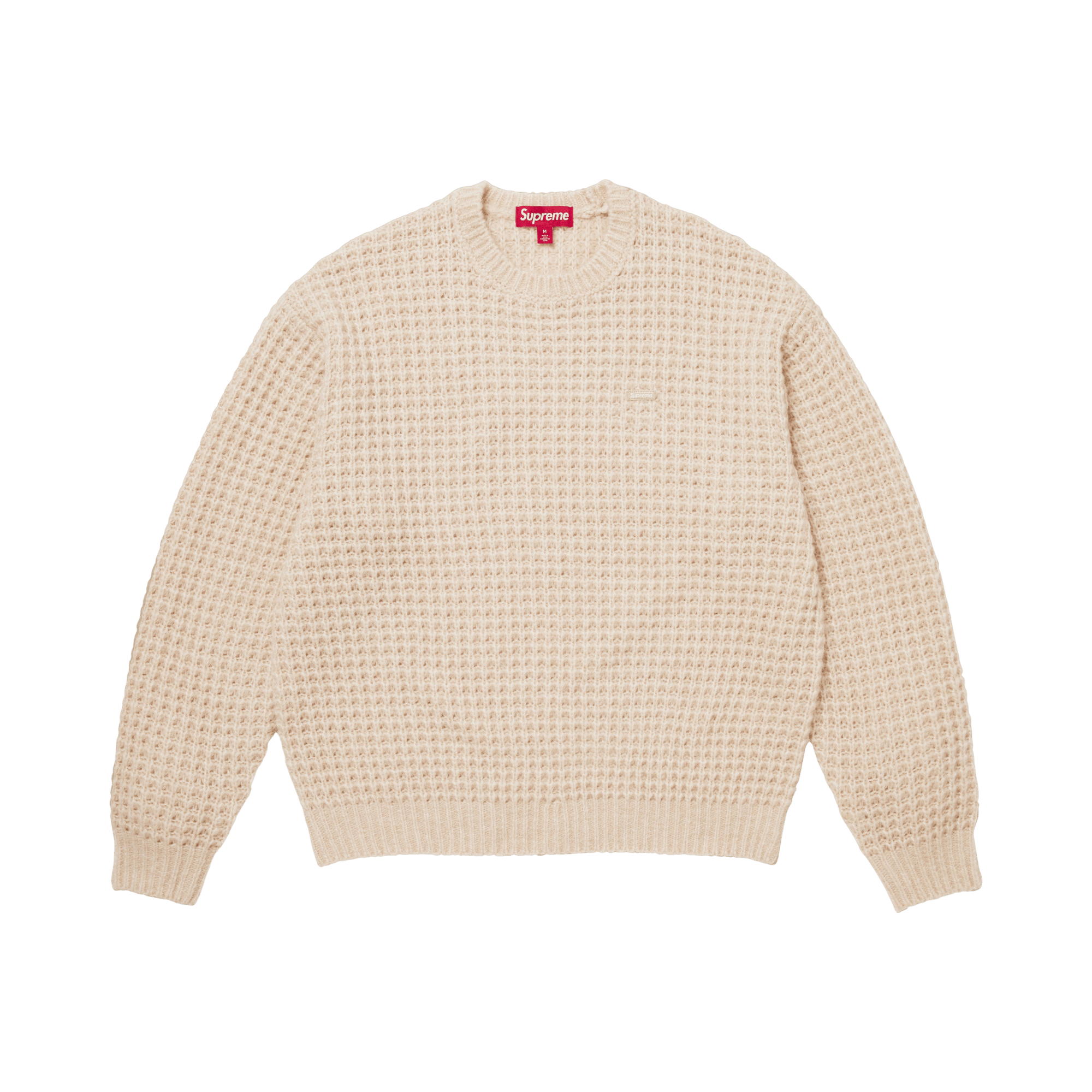 Supreme Small Box Waffle Sweater 'Natural'