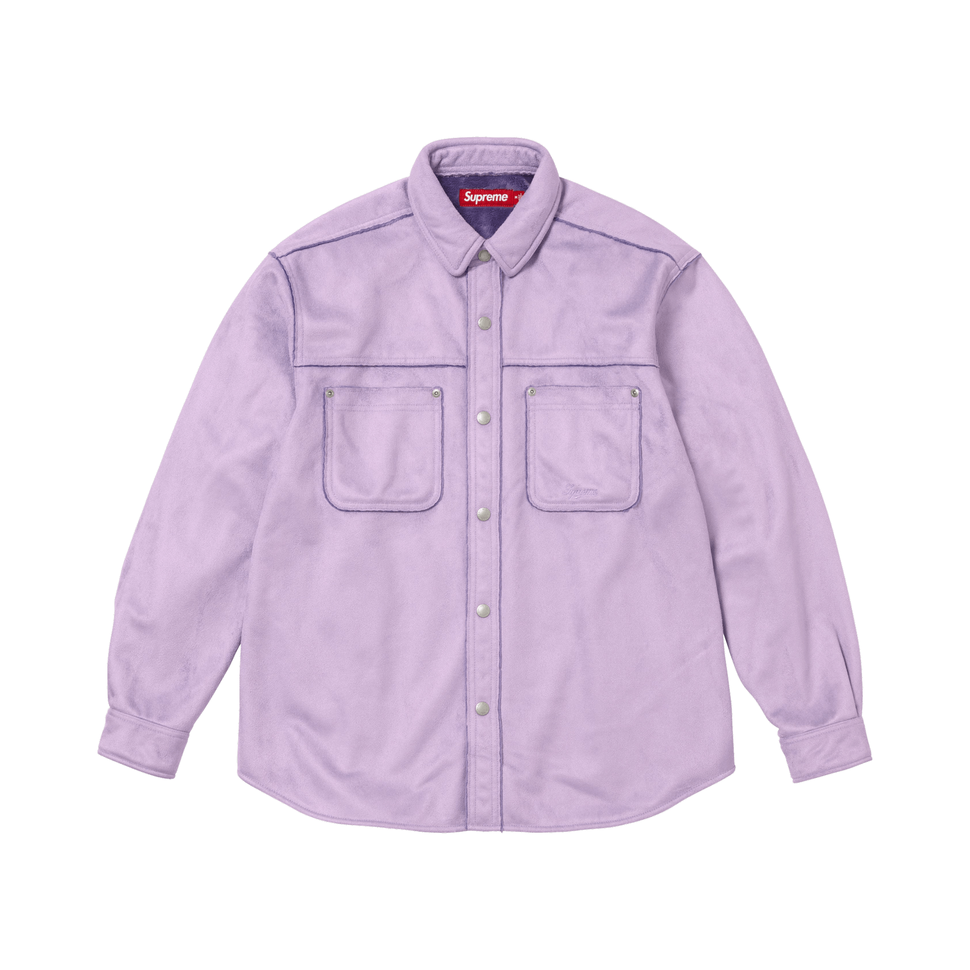 Supreme Faux Suede Snap Shirt 'Lavender'