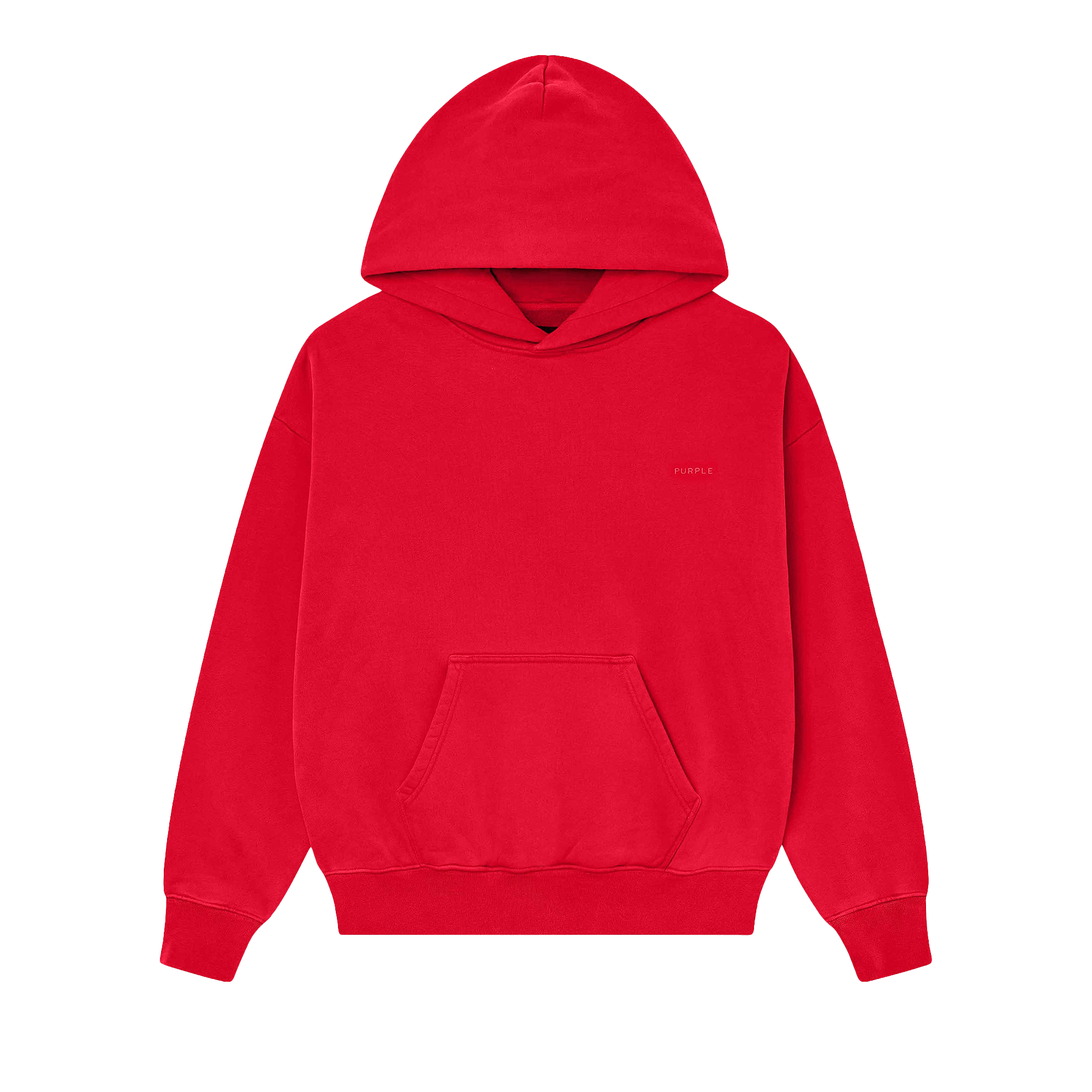 PURPLE BRAND Fleece Pullover Hoodie 'Red'