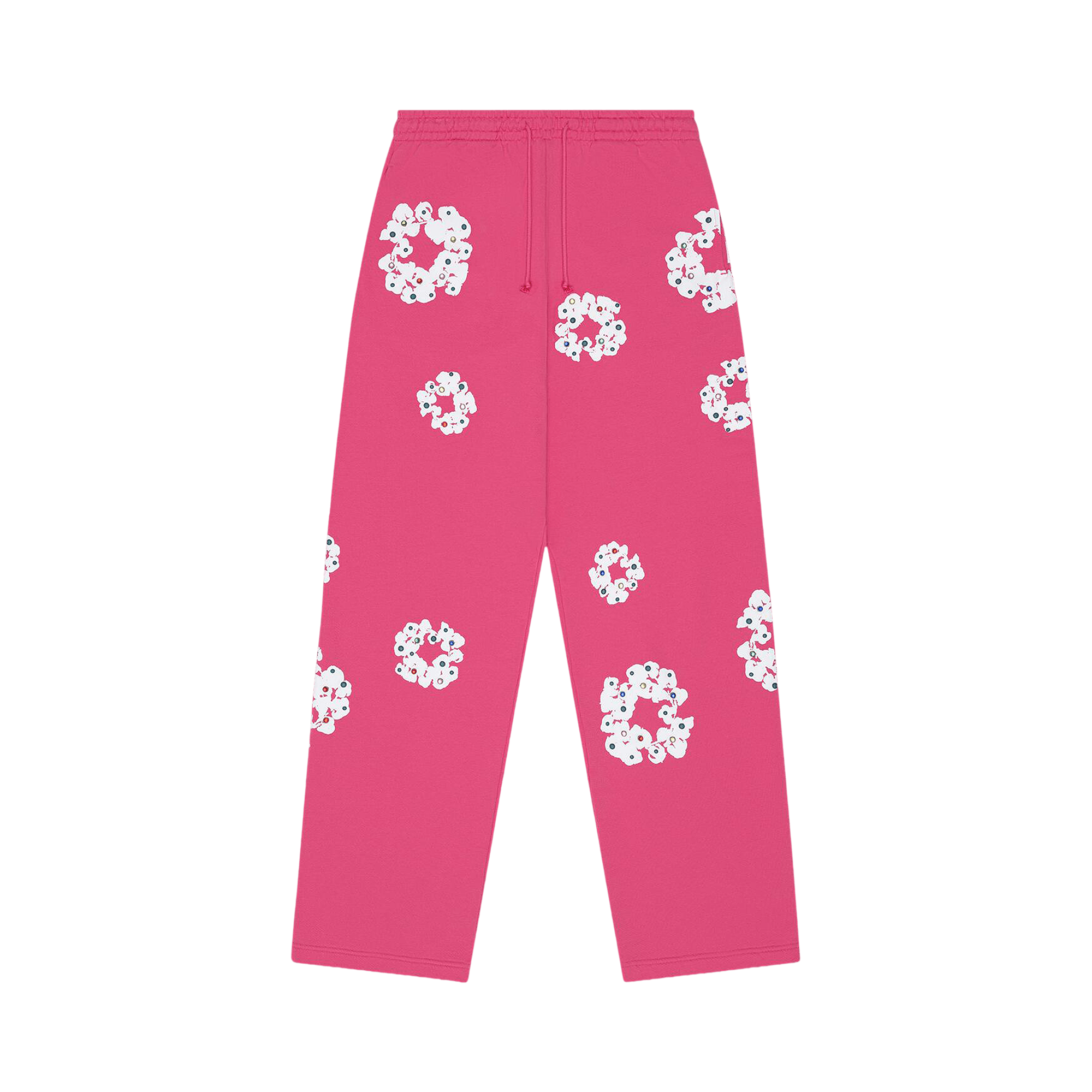 Denim Tears Rhinestone Cotton Wreath Sweatpants 'Pink'