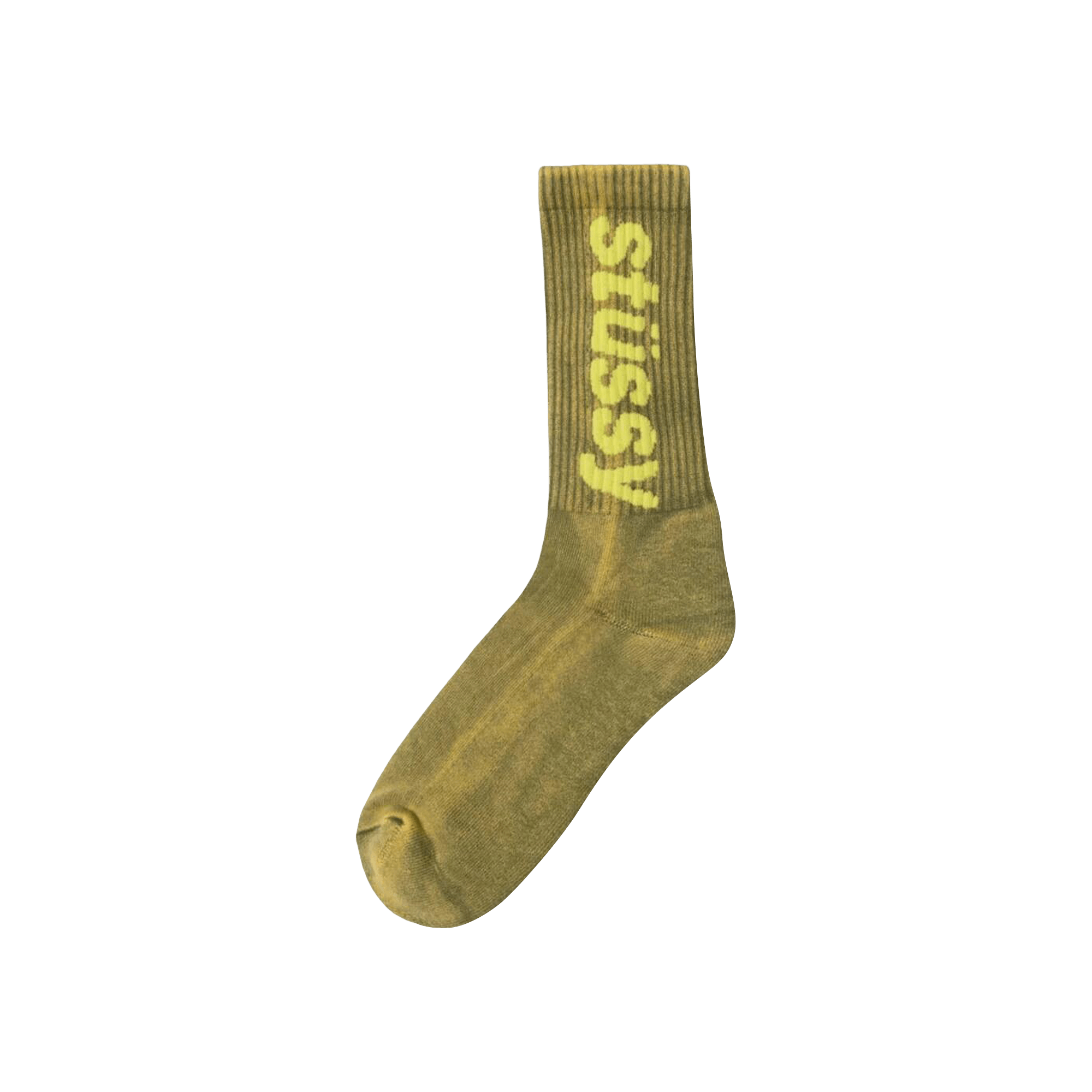 Stussy Washed Helvetica Crew Sock 'Green'