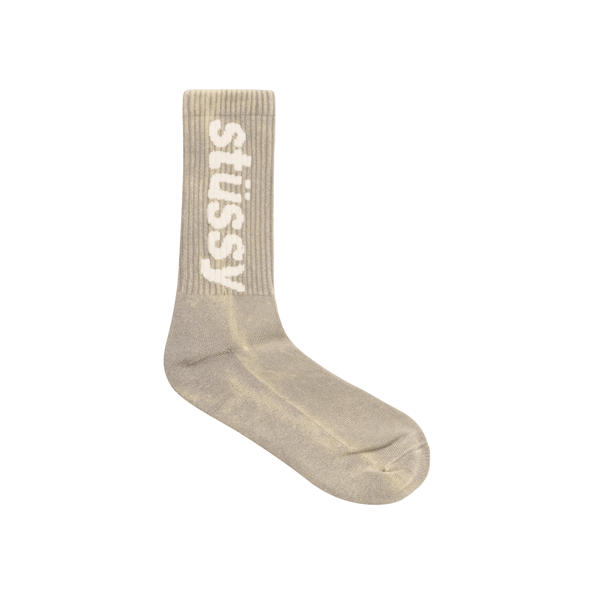 Stussy Washed Helvetica Crew Sock 'Grey'