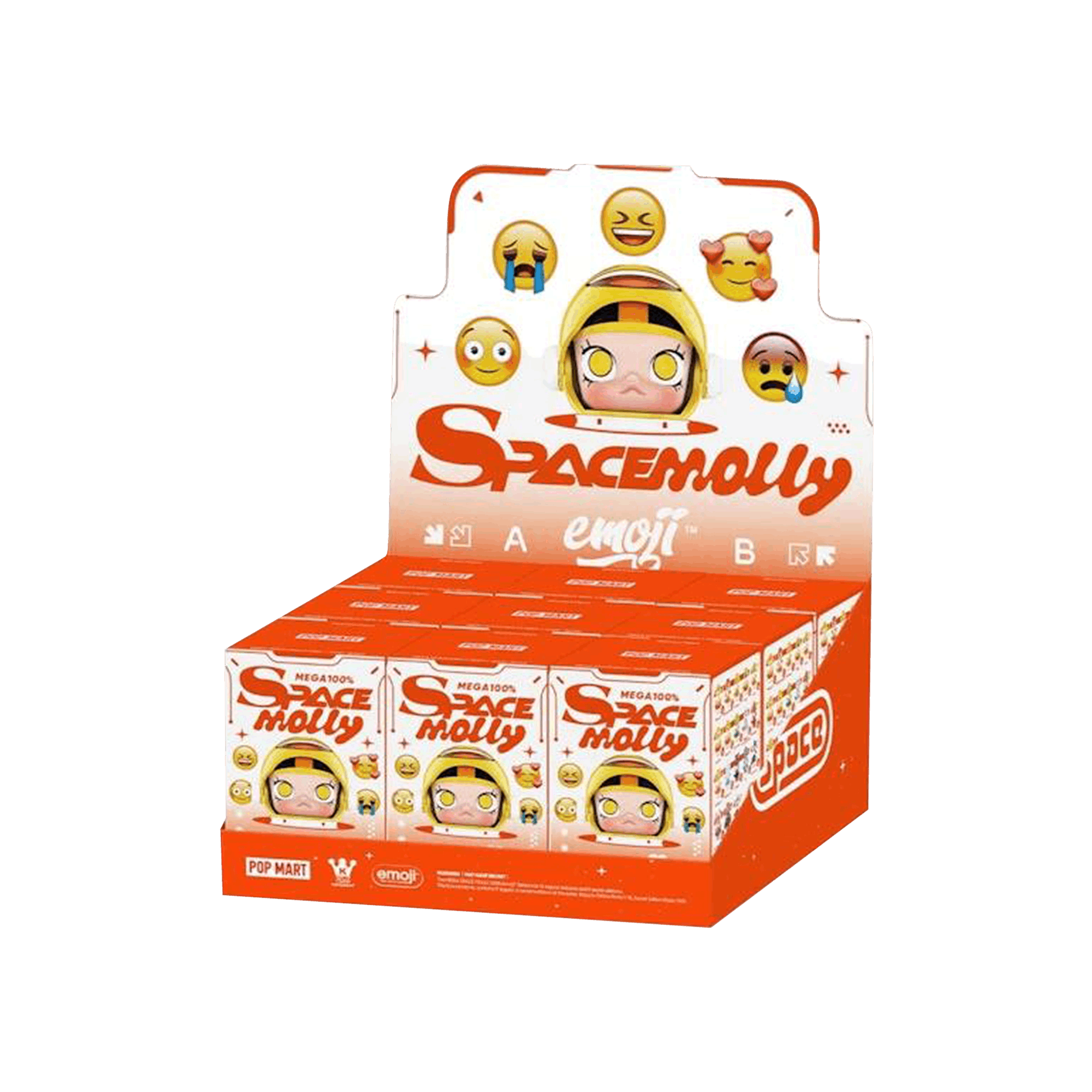 Pop Mart Mega Space Molly Emoji Series 100% Sealed Case 'Mystery' (9 Blind Boxes)