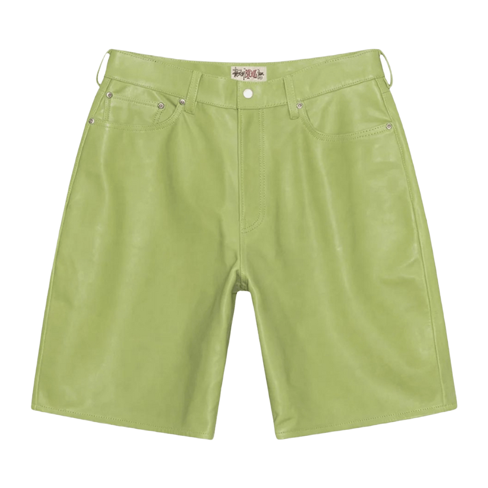 Stussy Big Ol Leather Shorts 'Lime'