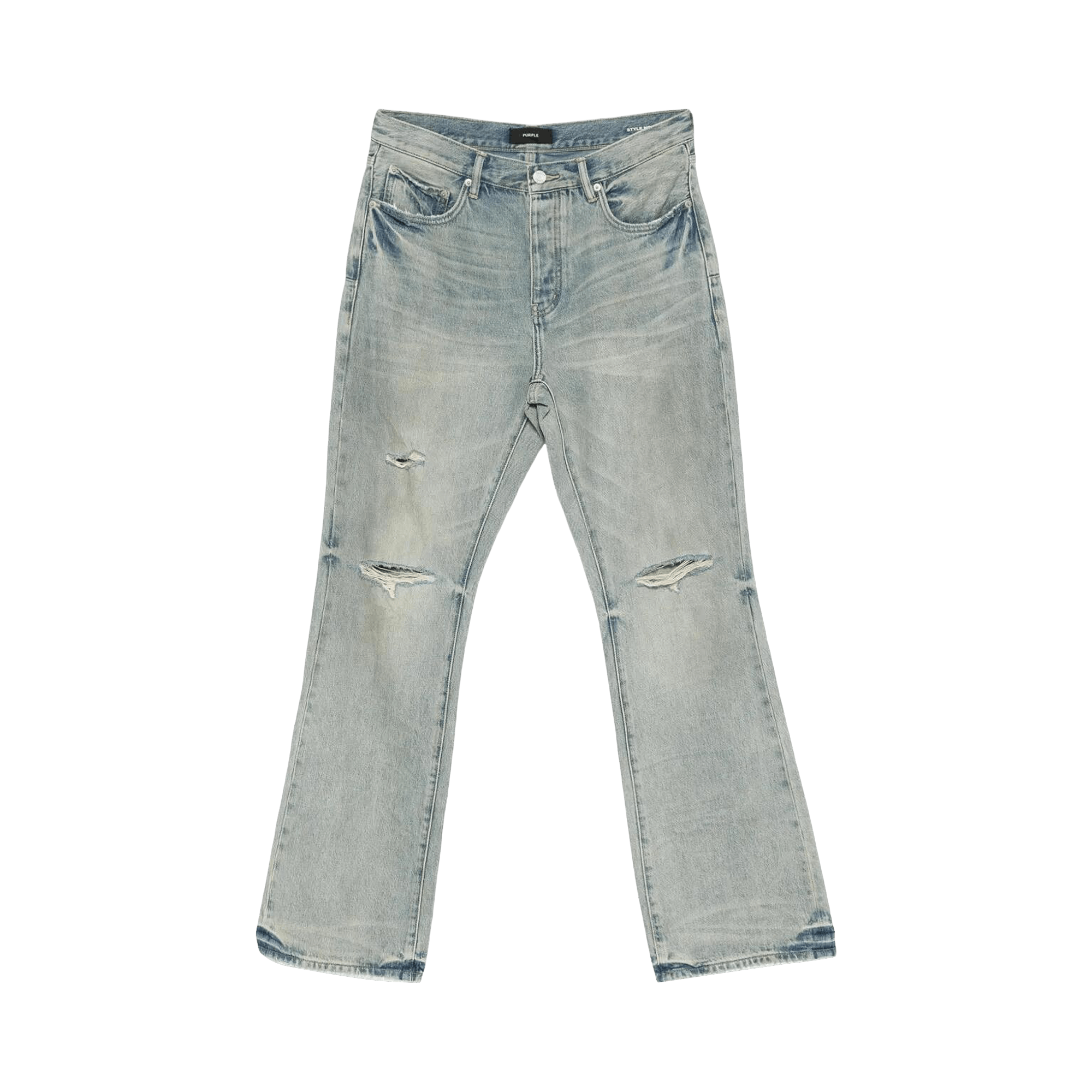 PURPLE BRAND Dirty Fade Down Rip Boot Denim 'Light Indigo'