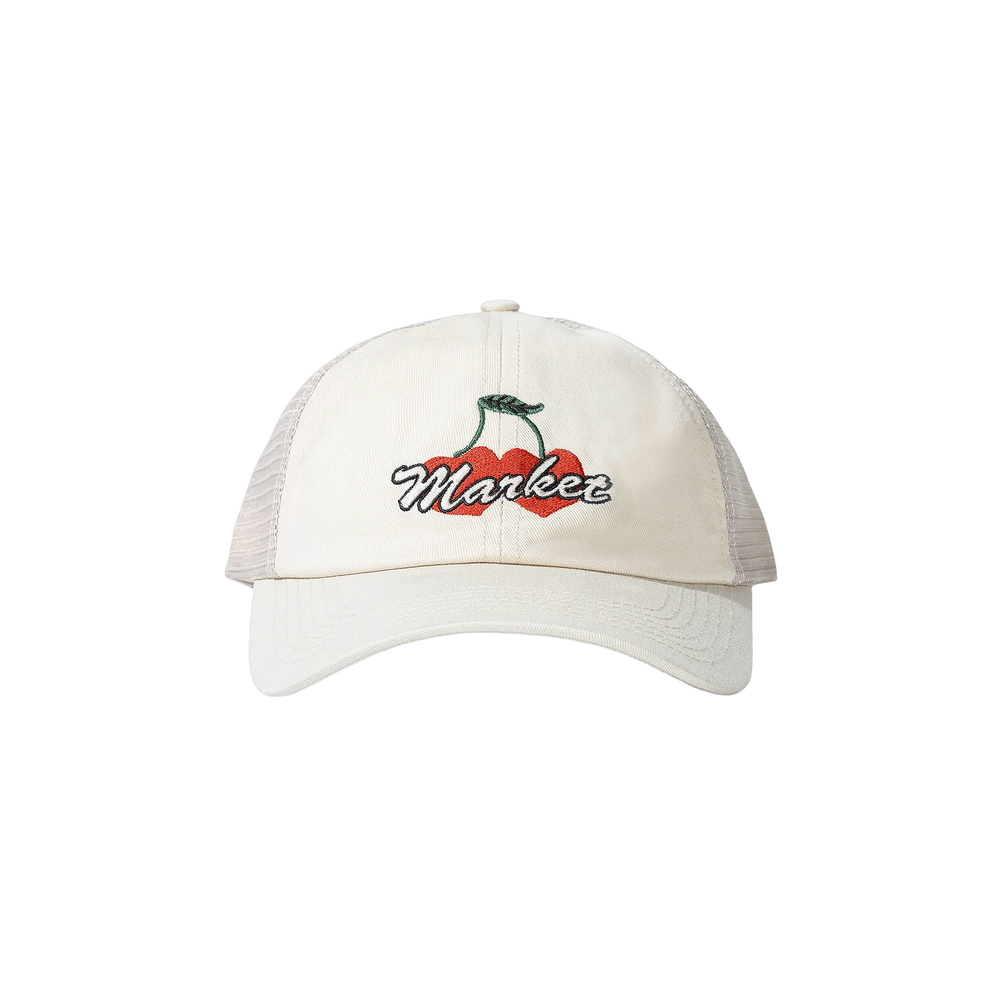 Market Double Cherries Trucker Hat 'Unbleached Cotton'