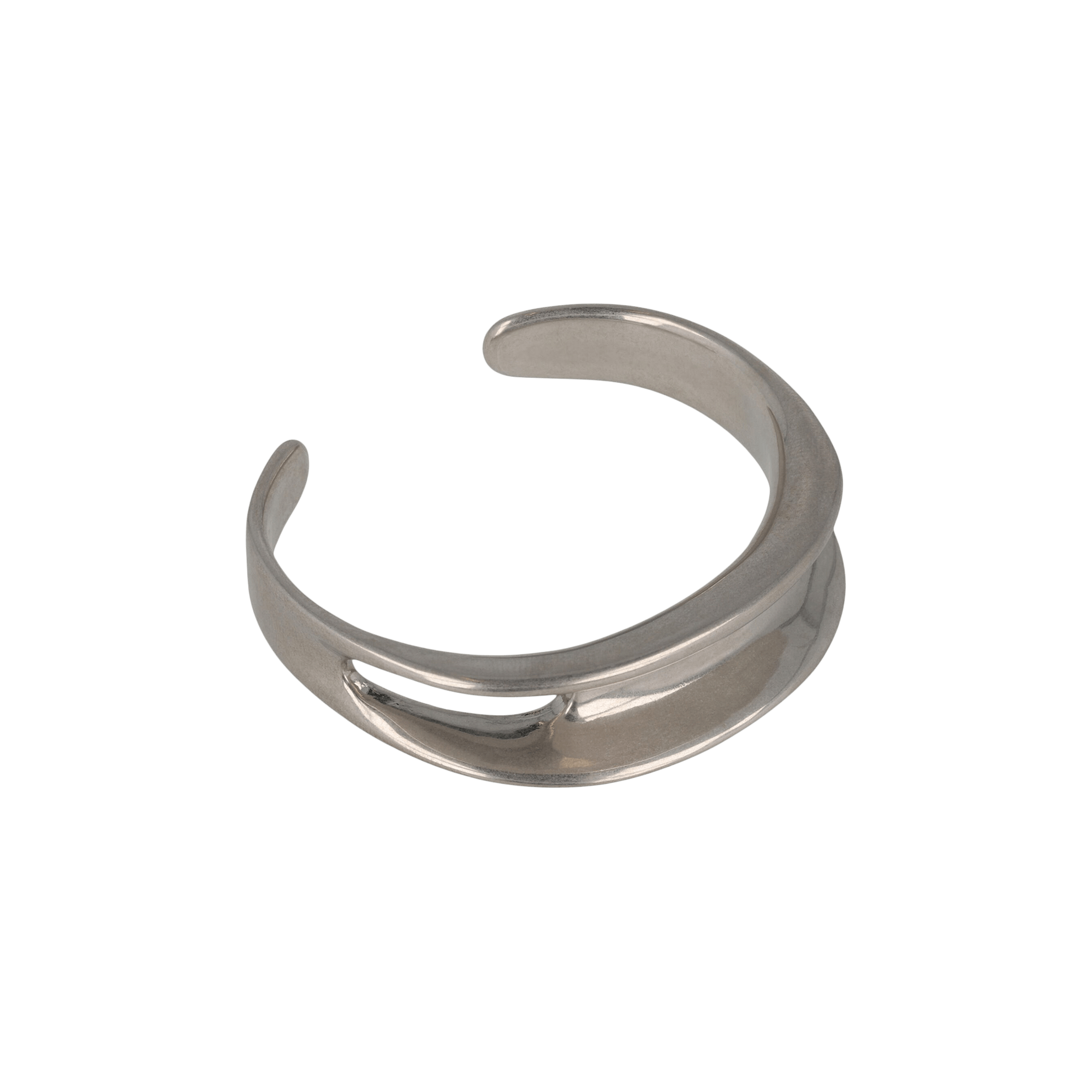 Ferragamo Asymmetrical Sculptural Bracelet 'Silver'