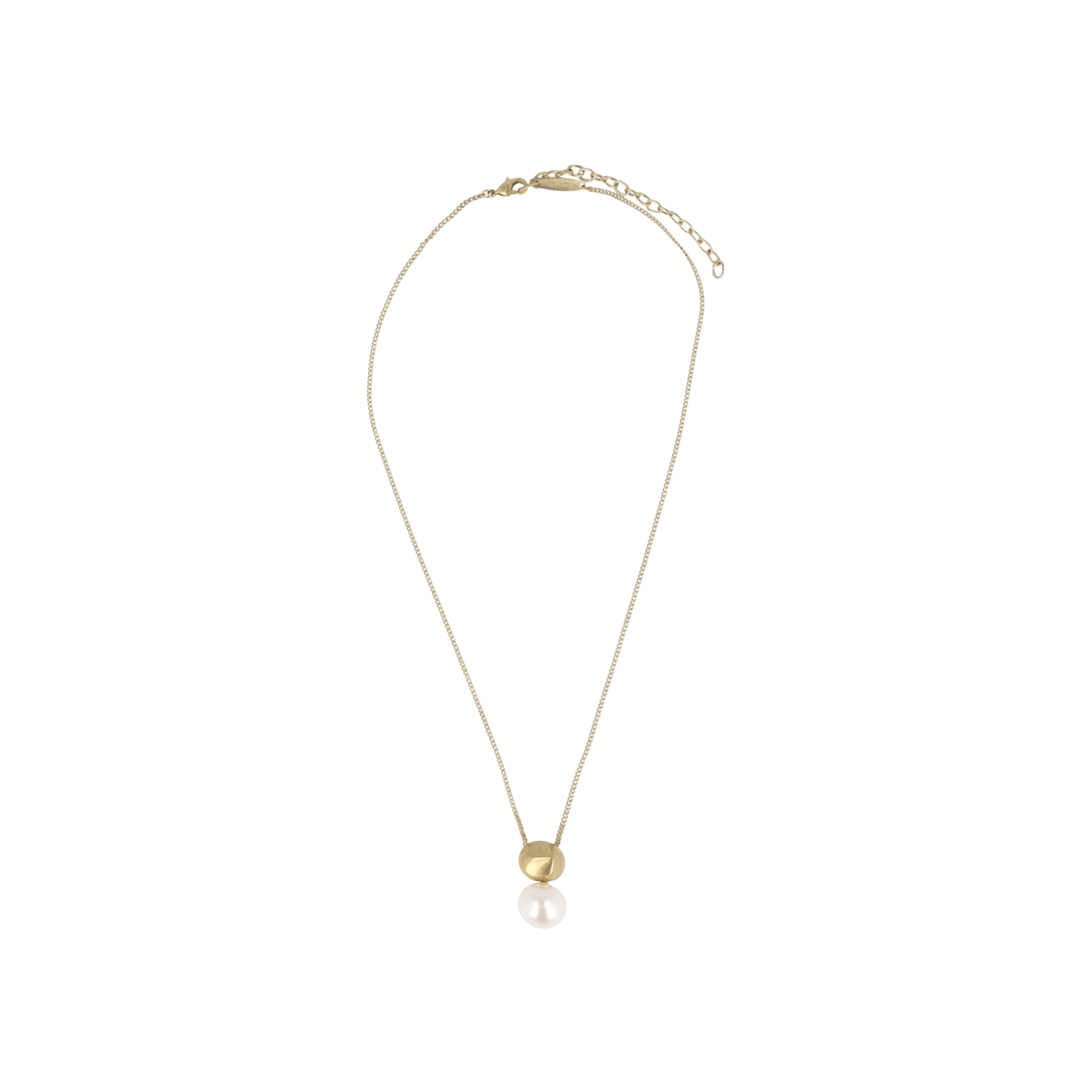 Ferragamo Sculptural Pendant Faux Pearl Necklace 'Gold'