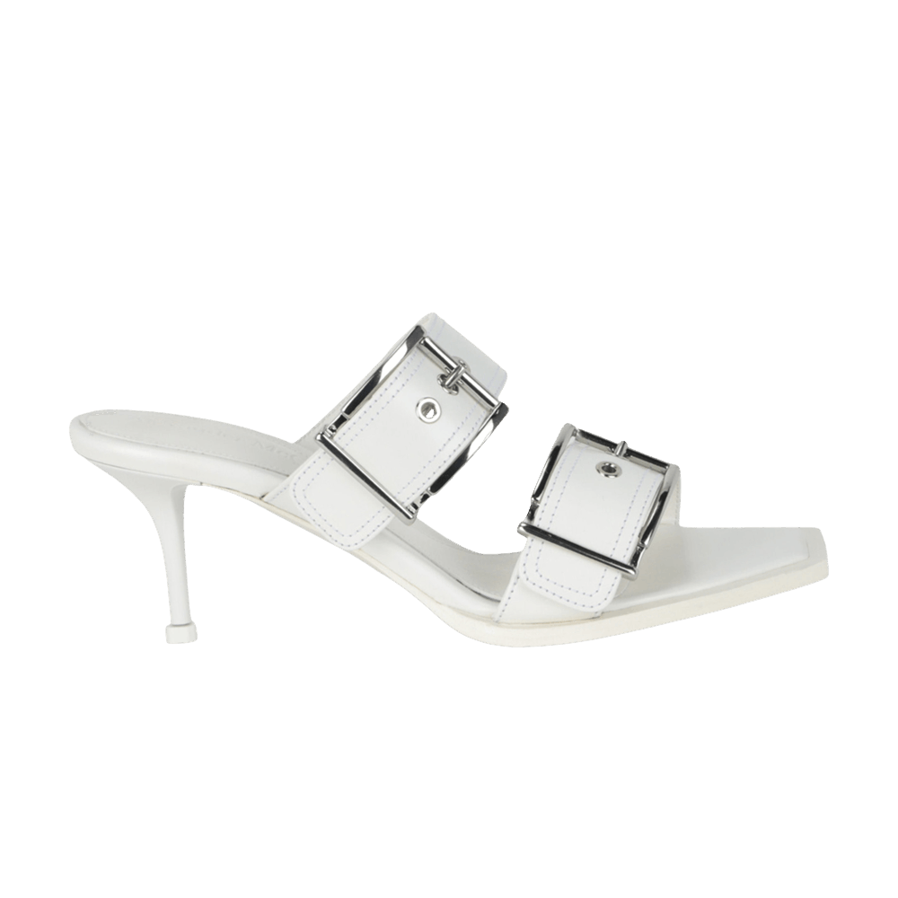 Alexander McQueen Wmns Double Buckle Punk Mule 'Ivory'