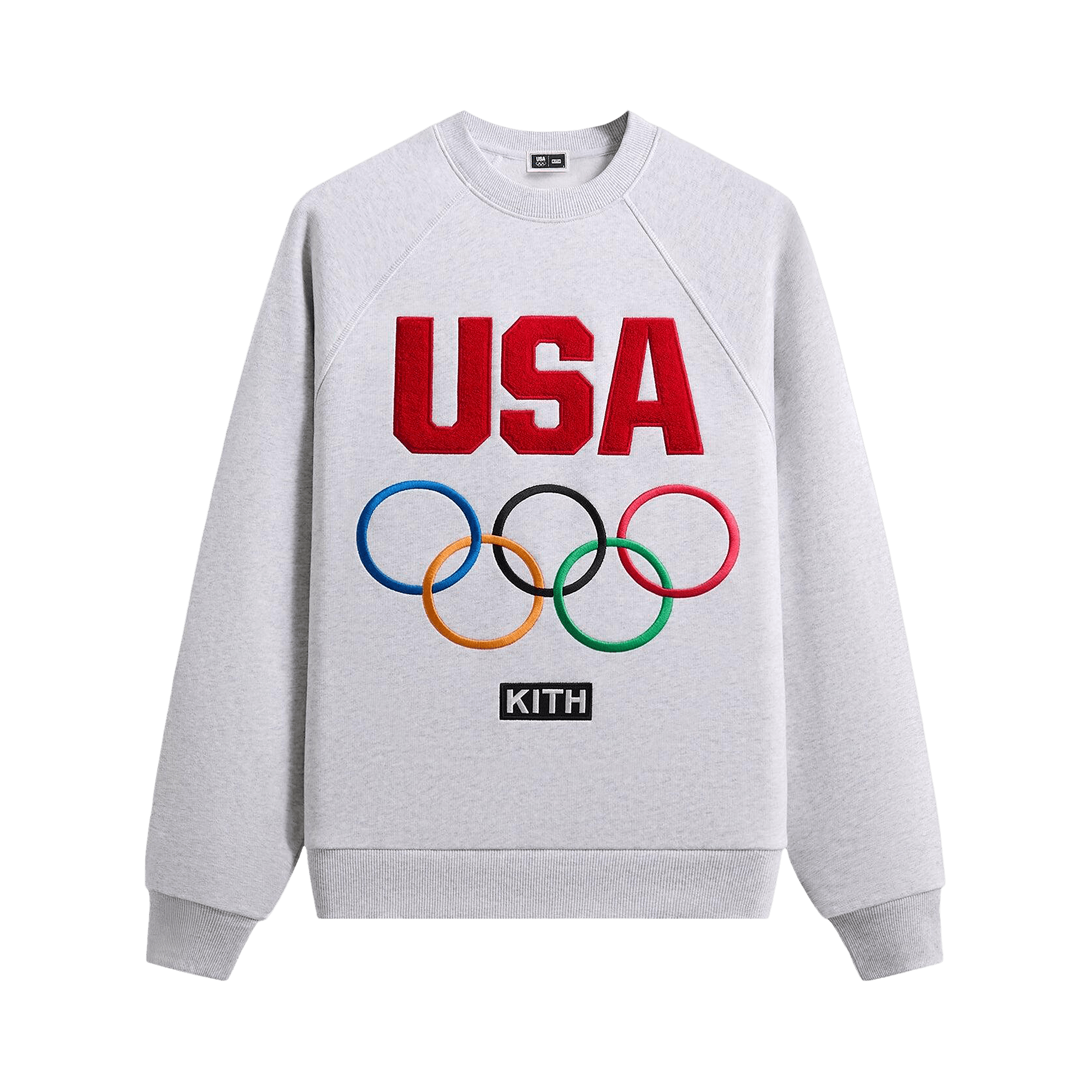 Kith For Team USA Raglan Nelson Crewneck 'Light Heather Grey'