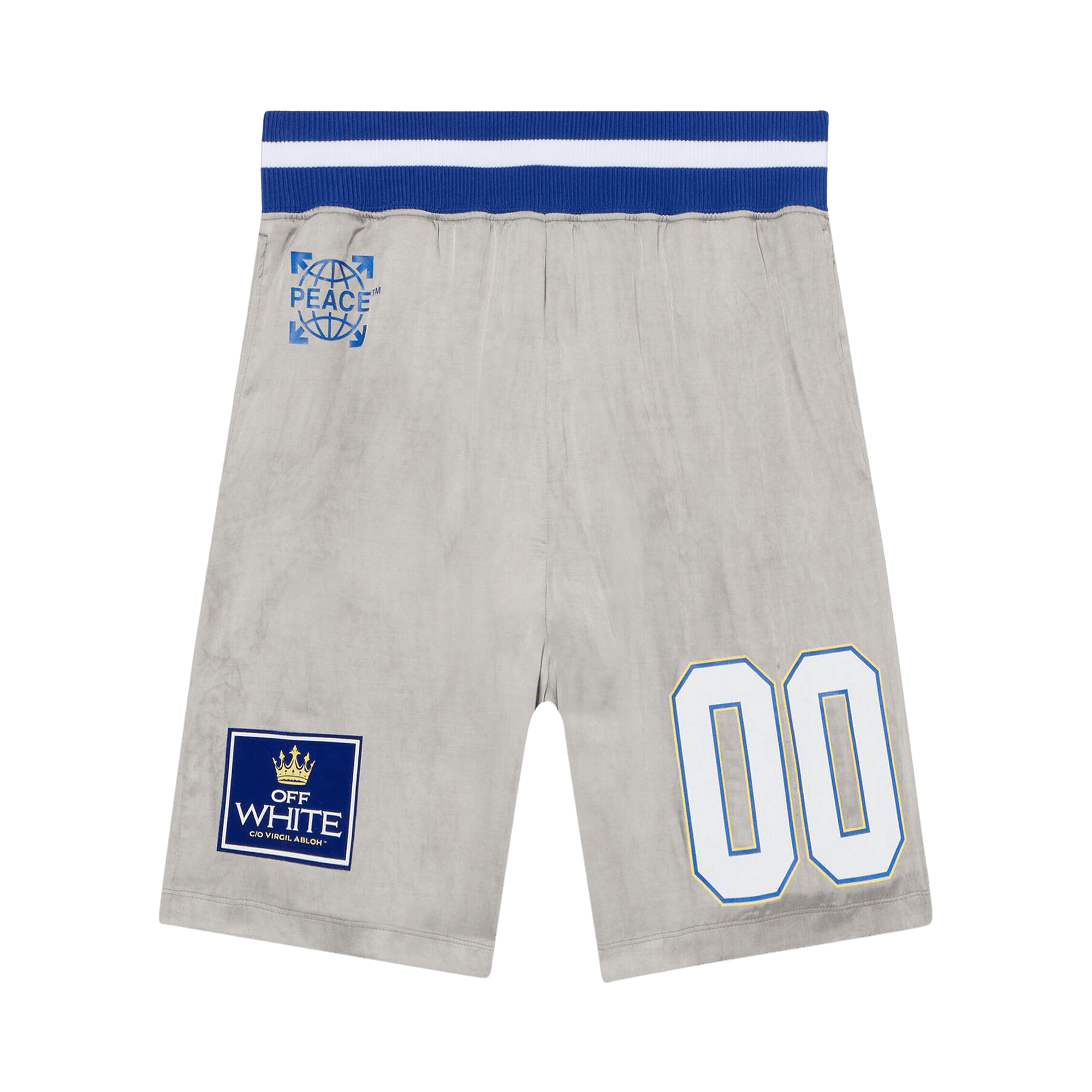 Off-White Dyed VI Sat 00 Loose Shorts 'Flint Grey/Electric Blue'