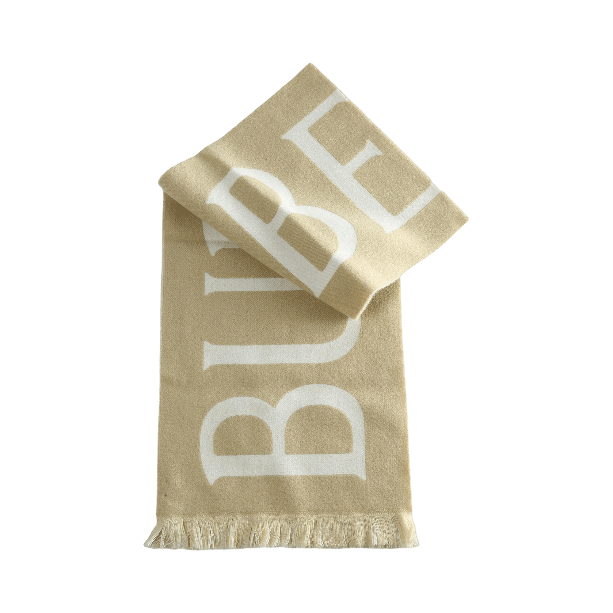Burberry MU Text Logo Wool Scarf 'Sand'