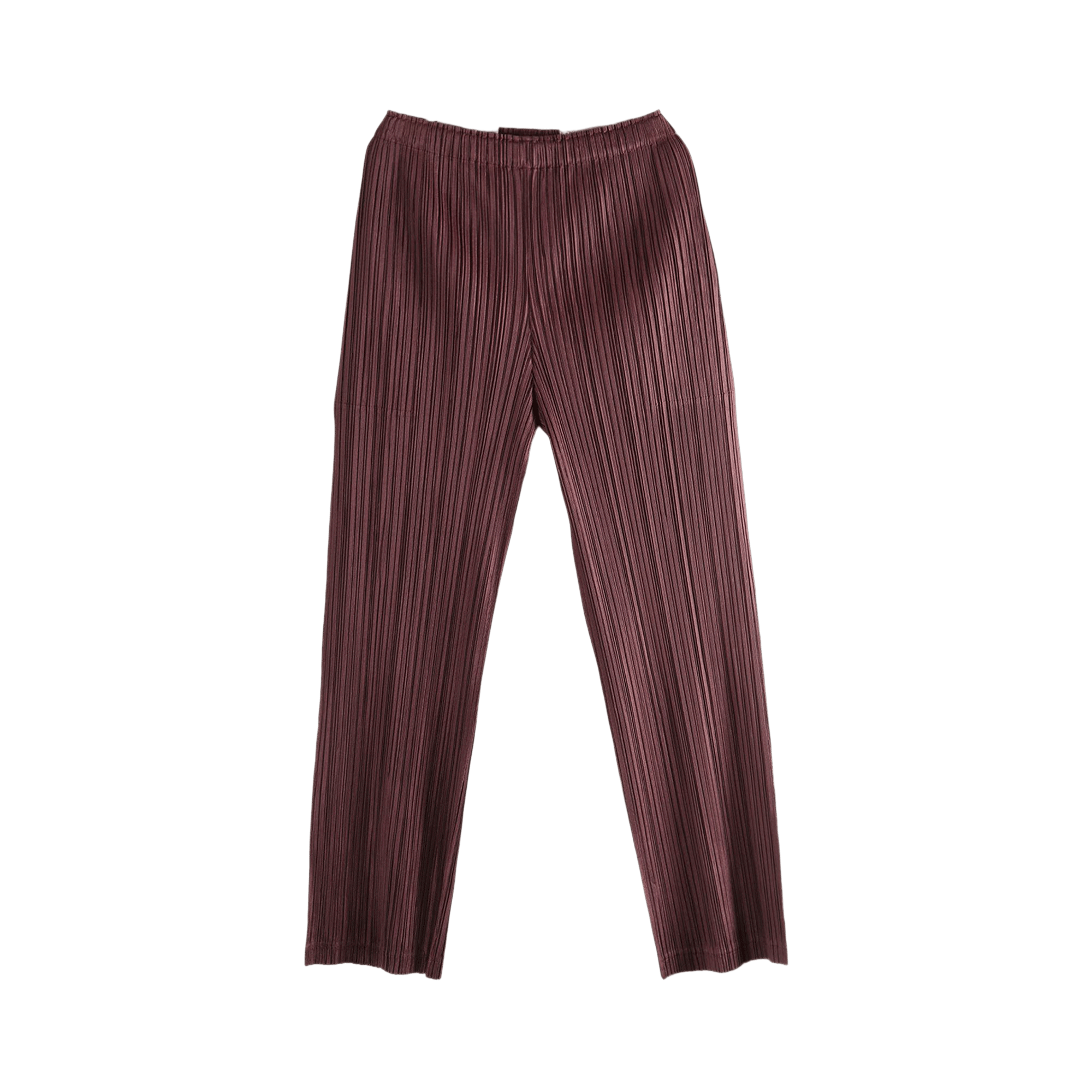 Pleats Please Issey Miyake Thicker Bottoms 1 Leg Straight Pants 'Bordeaux'