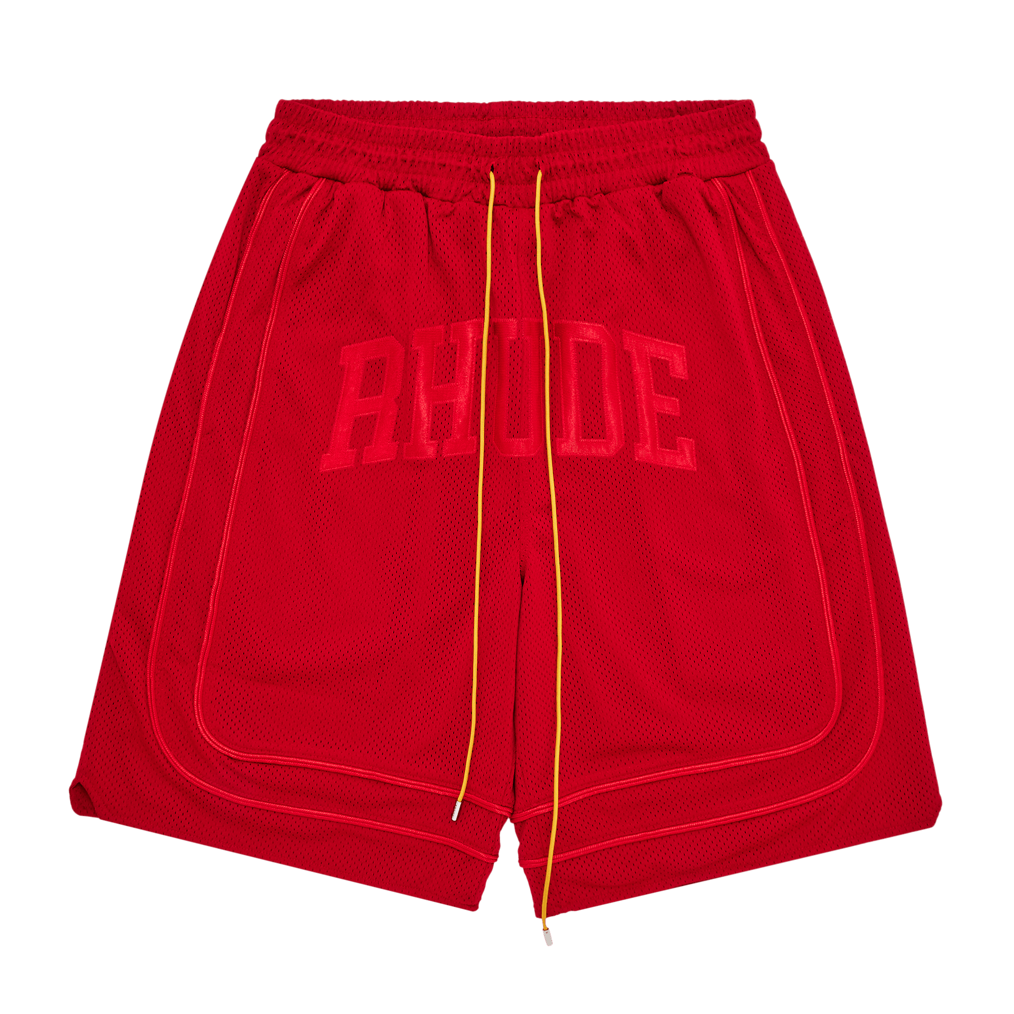 Buy Rhude Flannel Collegiate Court Logo Short 'Red/Black