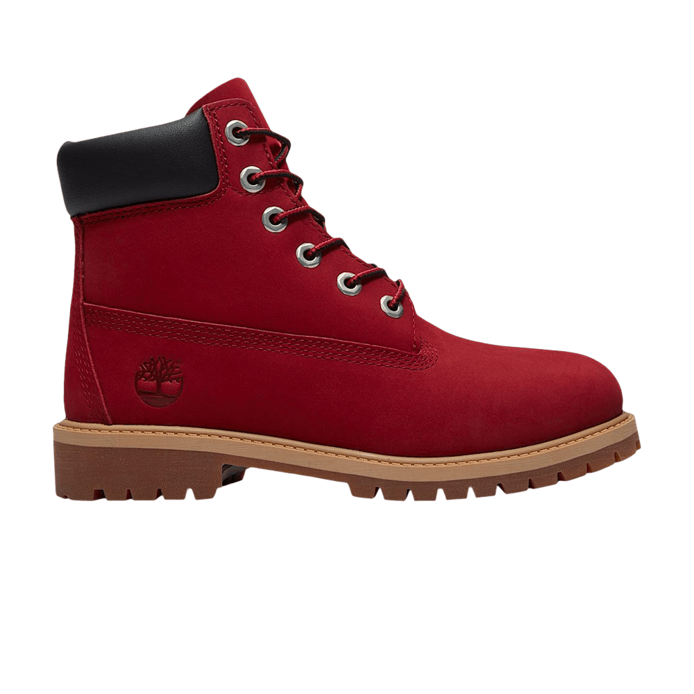 Timberland 6 Inch Premium Waterproof Boot Youth 'Red Nubuck Black'
