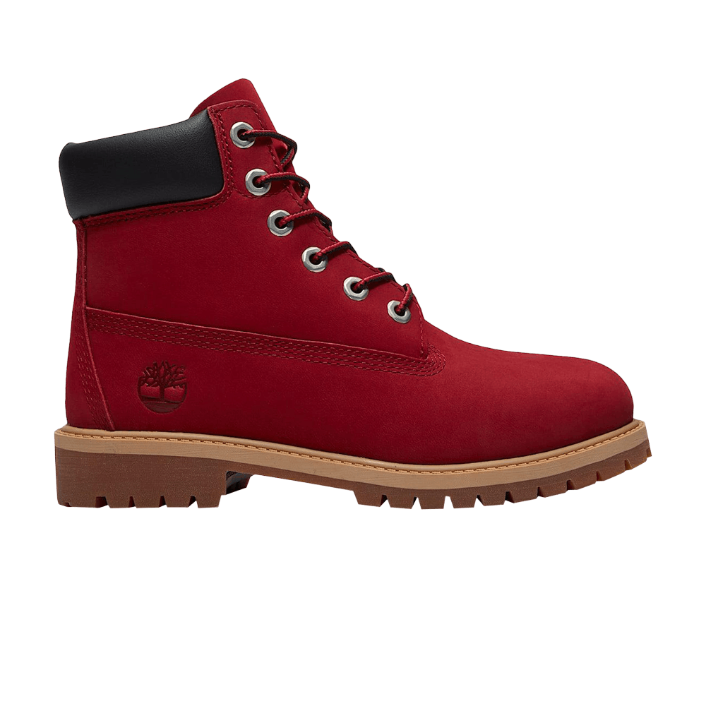 Timberland 6 Inch Premium Waterproof Boot Junior 'Red Nubuck Black'
