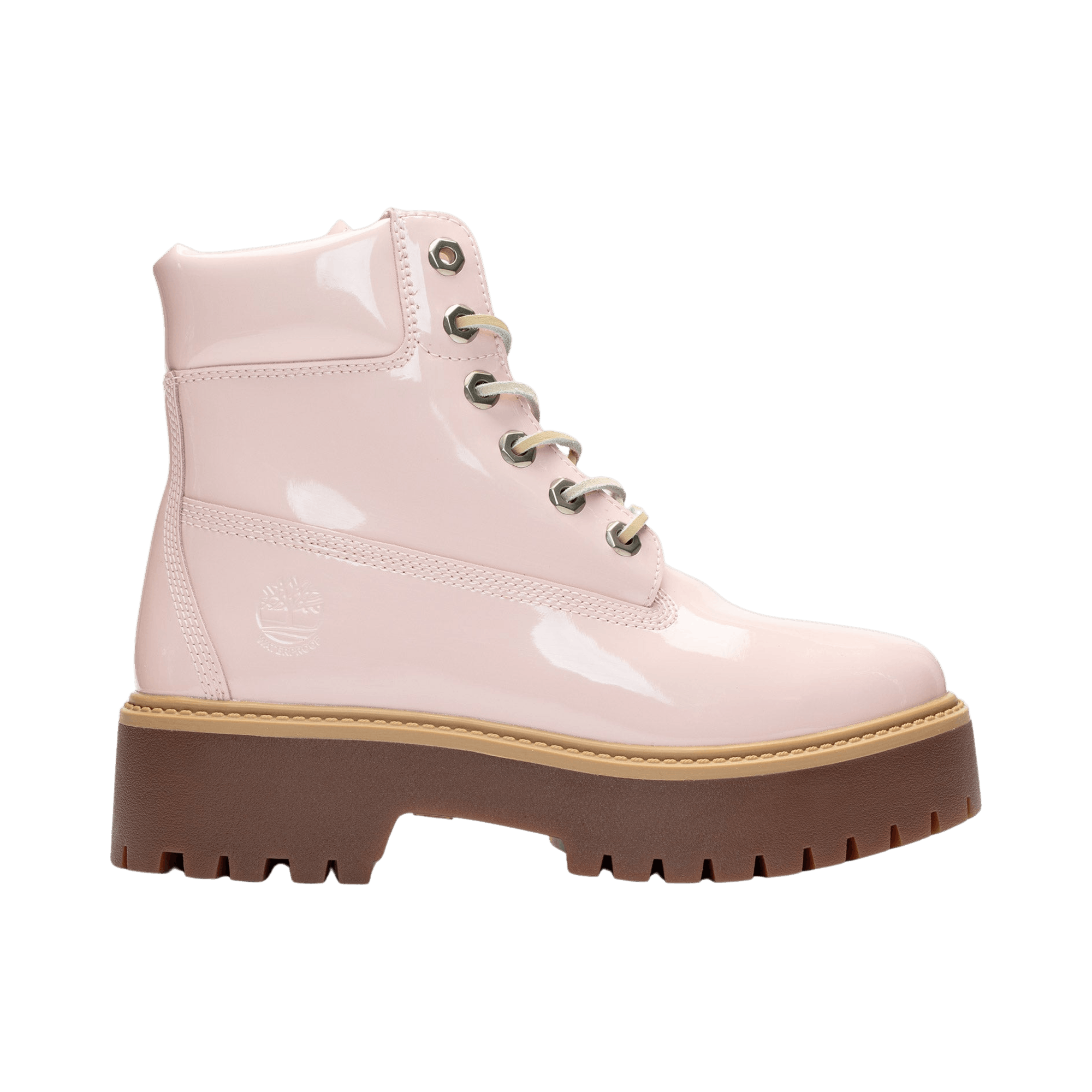 Timberland Wmns 6 Inch Stone Street Waterproof Boot 'Patent Leather - Light Pink'
