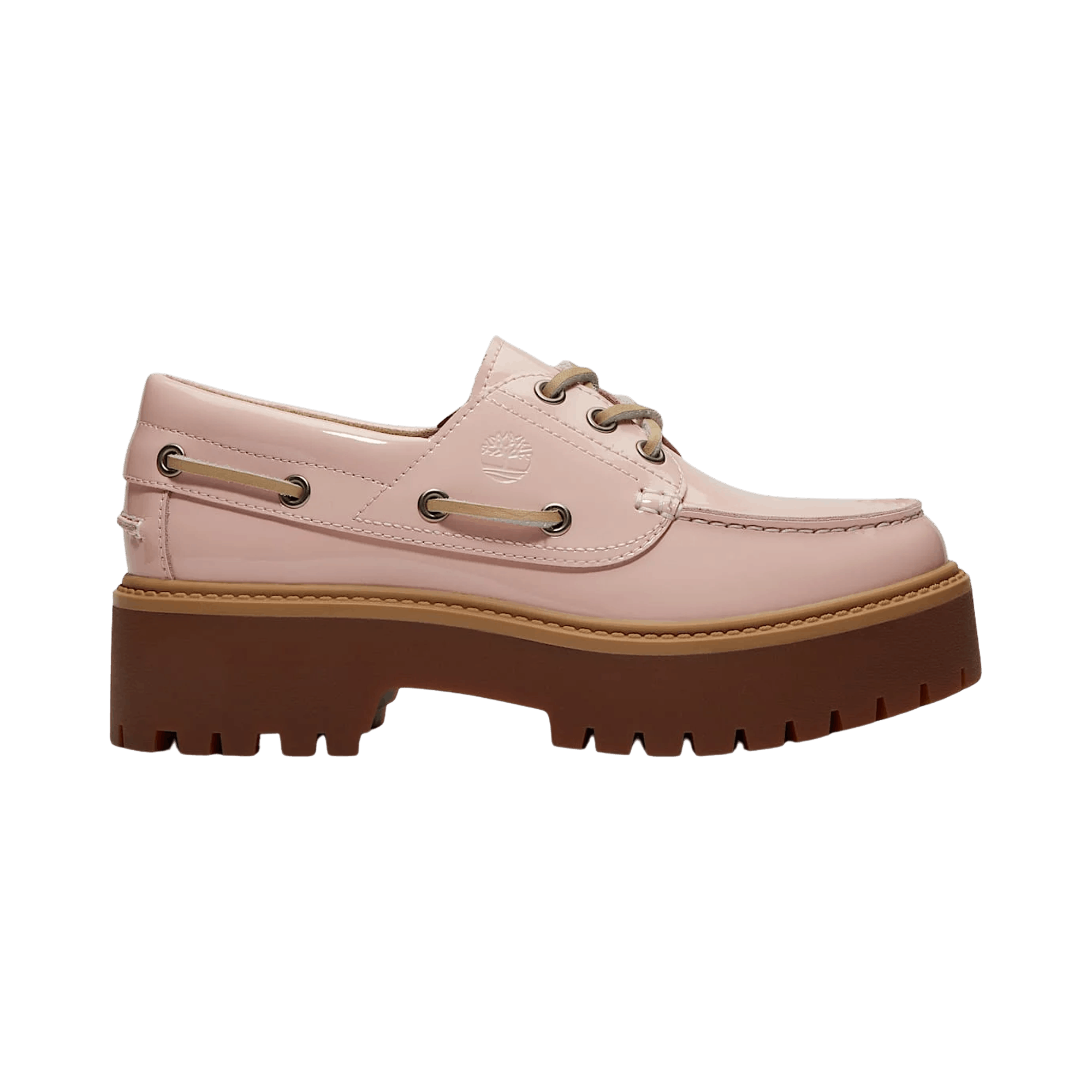 Timberland Wmns Stone Street Platform Boat Shoe 'Patent Leather - Light Pink'
