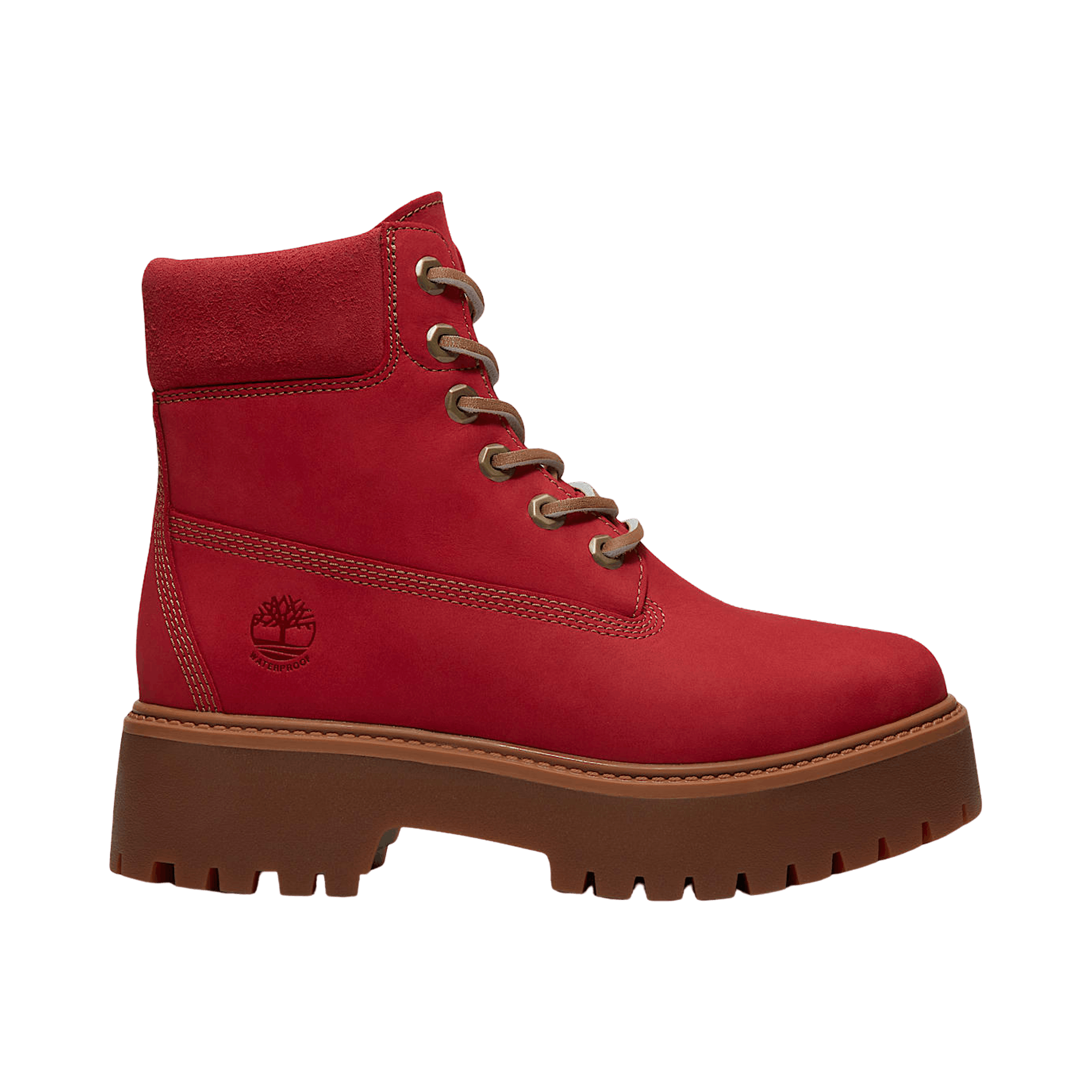 Timberland Wmns Stone Street 6 Inch Waterproof Platform Boot 'Red'
