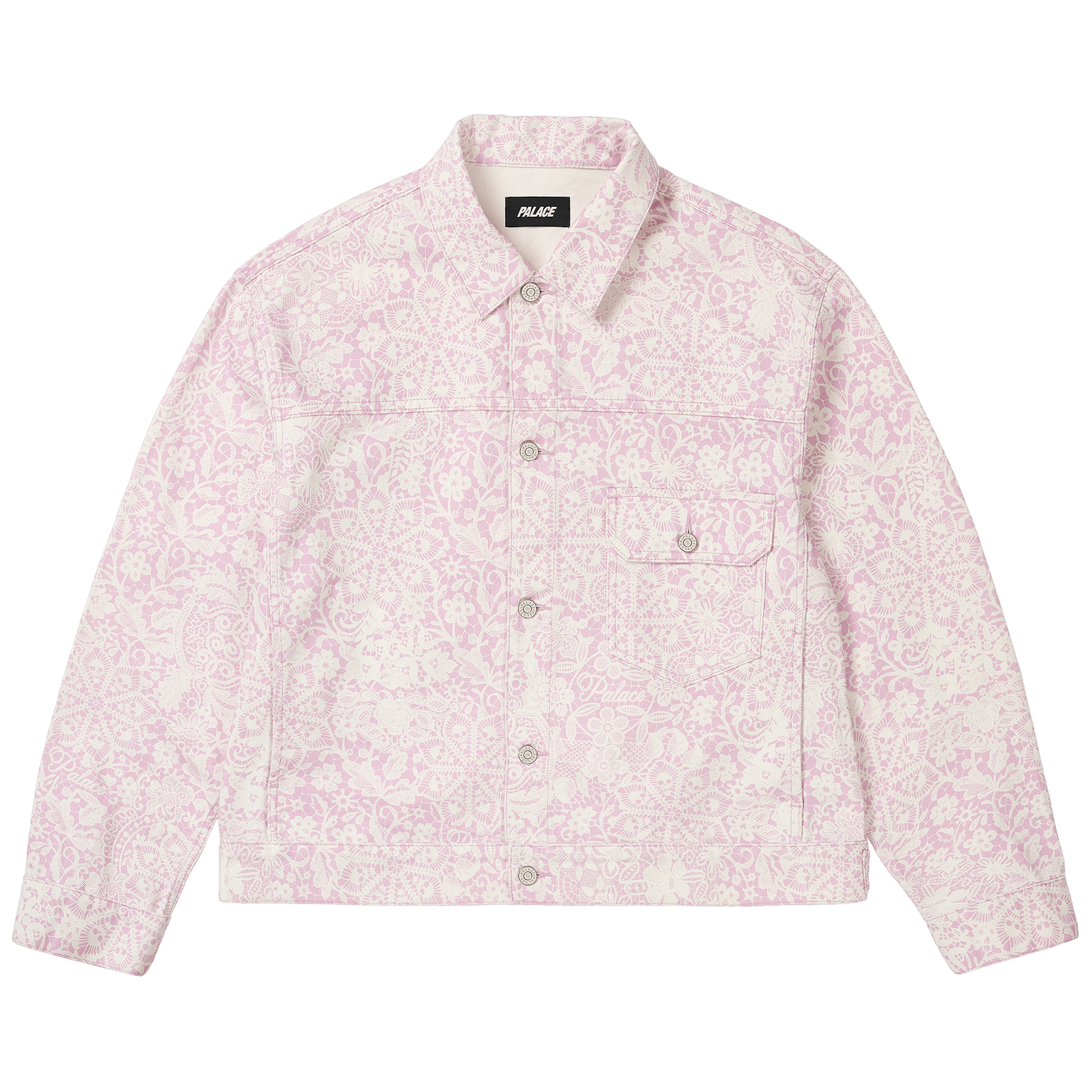 Palace Lace Bleached Denim Jacket 'Pink Denim'