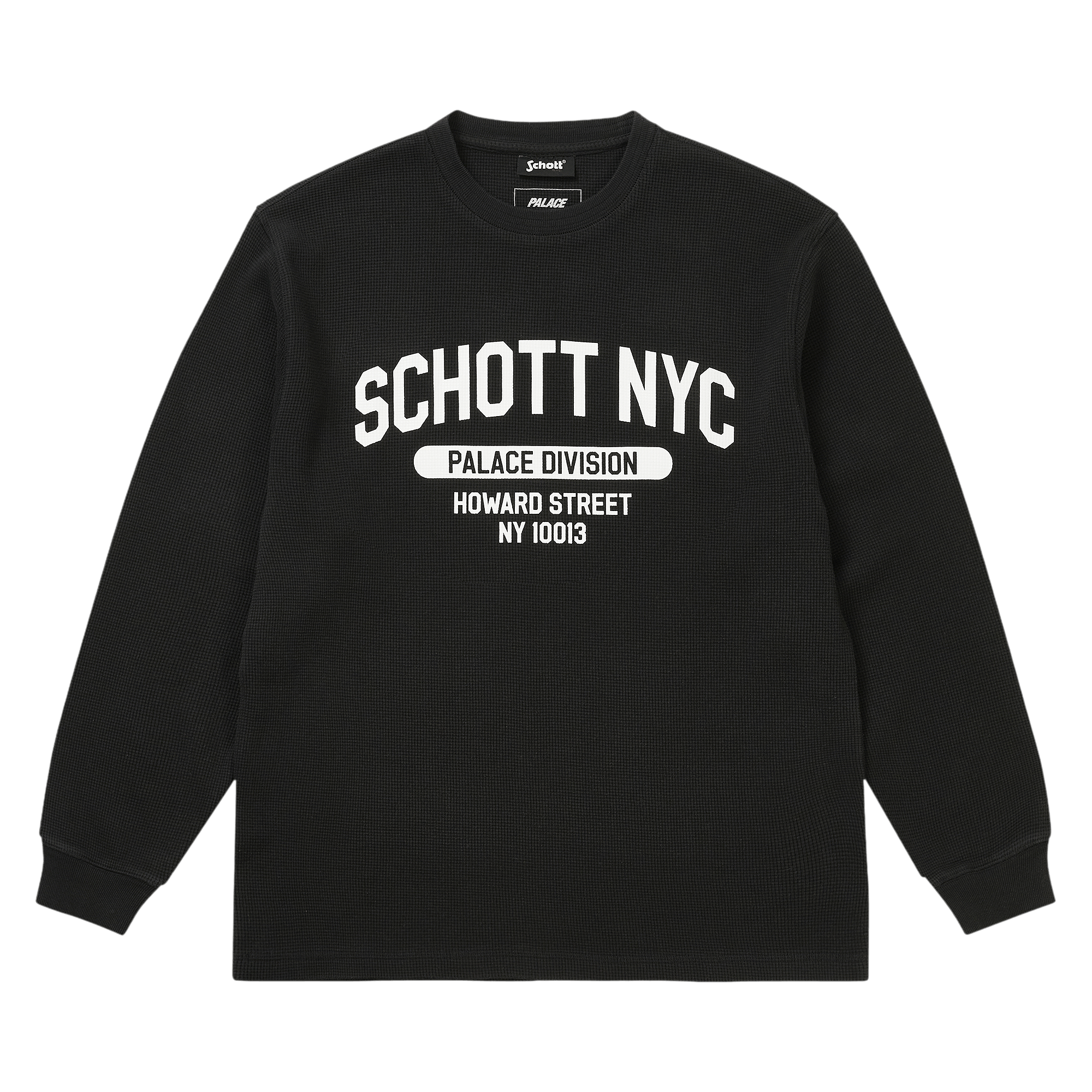 Palace x Schott Waffle Long-Sleeve 'Black'